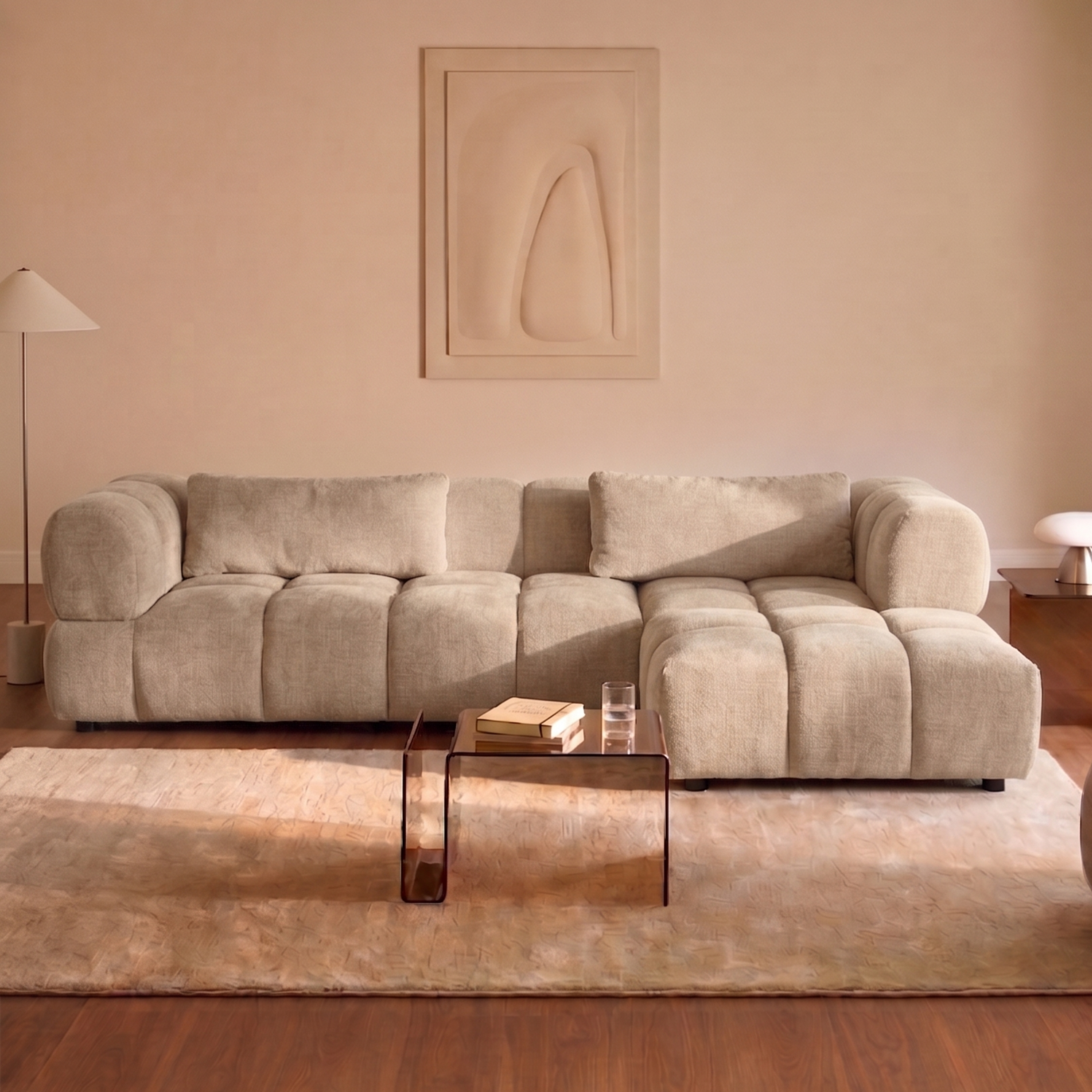 Hoekbank Sofia – Beige Rechts
