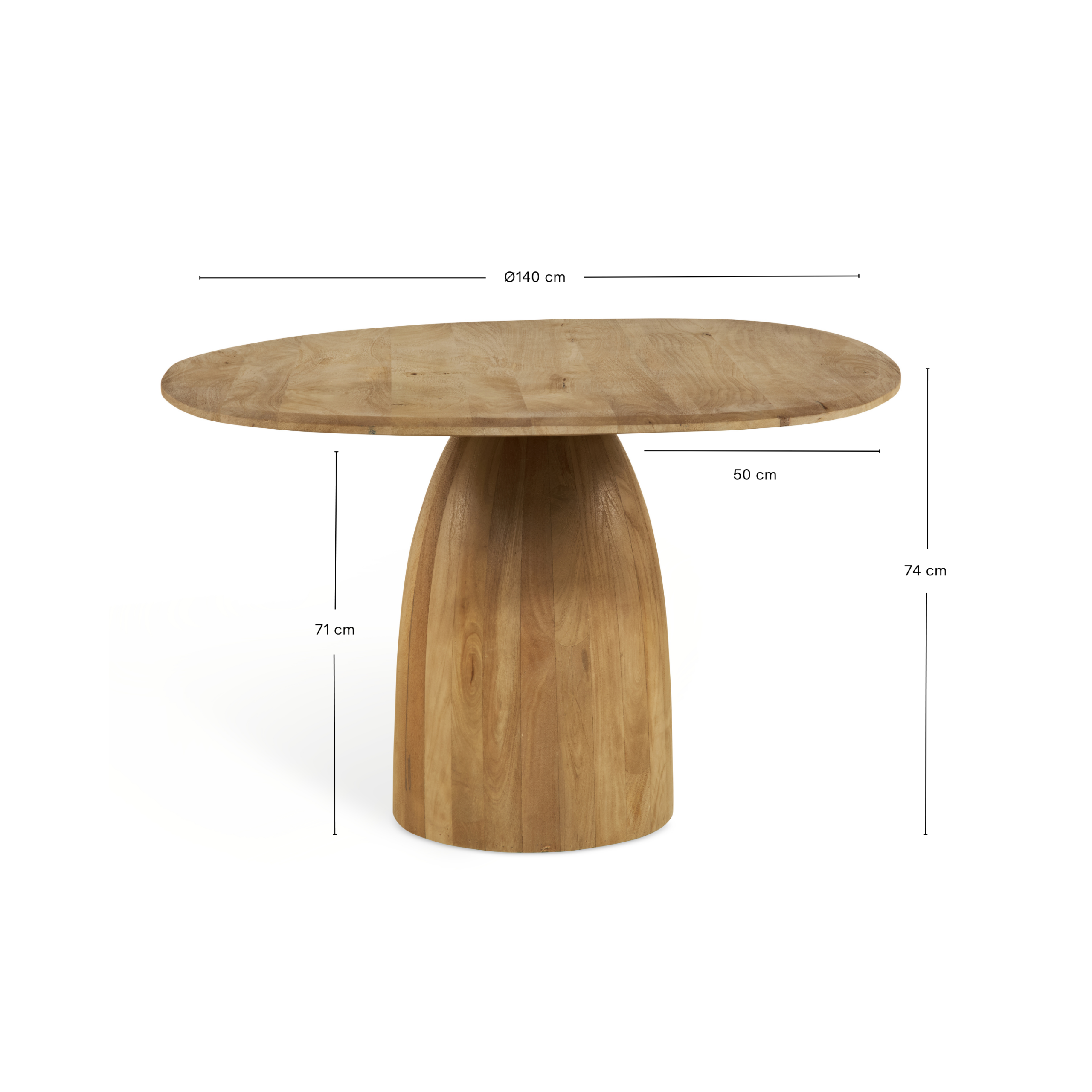 Eettafel Bora – Ø140cm Naturel