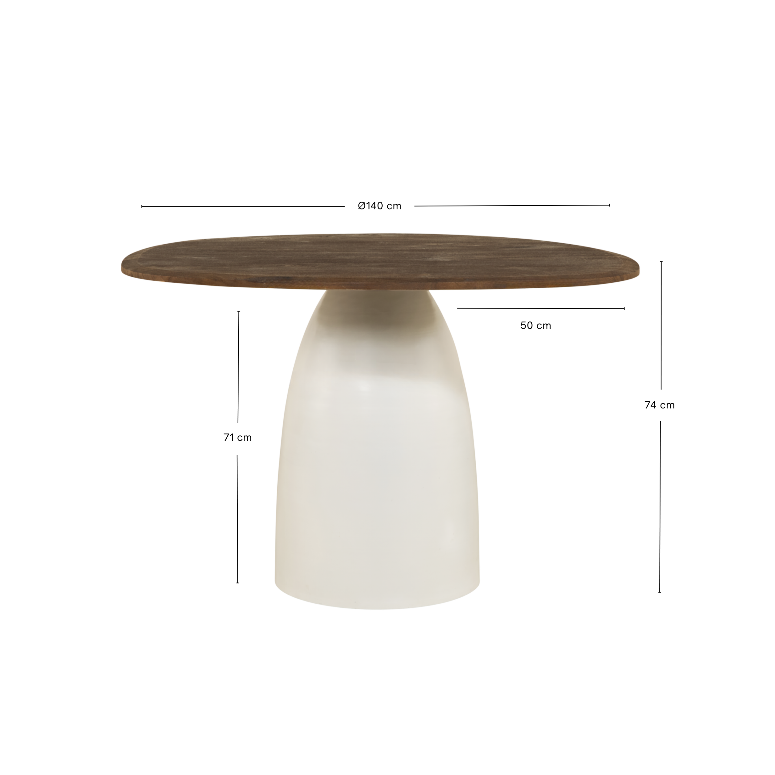 Eettafel Bora – Ø120cm Bruin