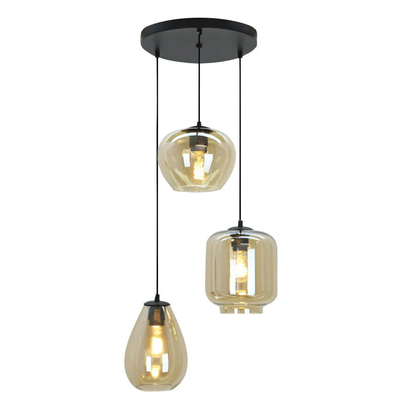 Lora - Hanglamp - Amber / Zwart - 3L