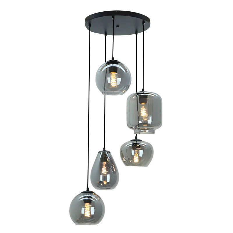 Lora - Hanglamp - Grijs / Zwart - 5L