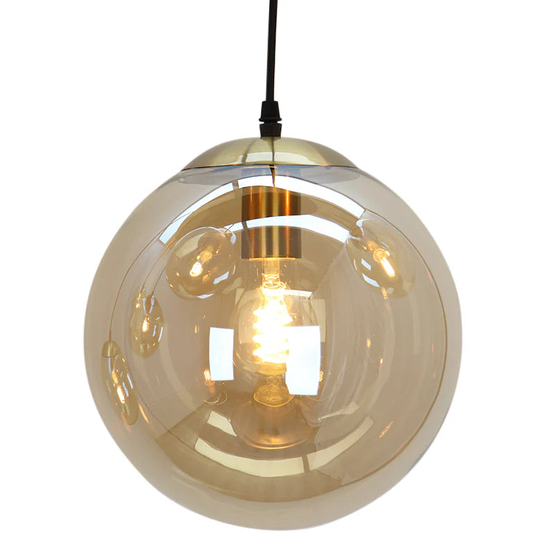 Lucio - Hanglamp - Amber / Zwart - 6L