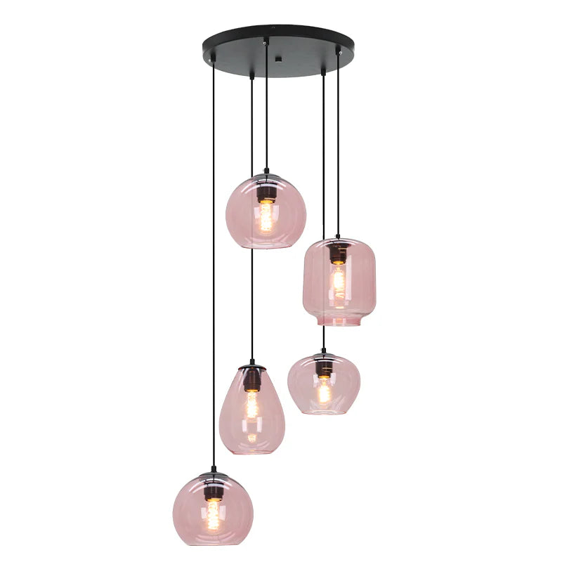 Lora - Hanglamp - Roze / Zwart - 5L