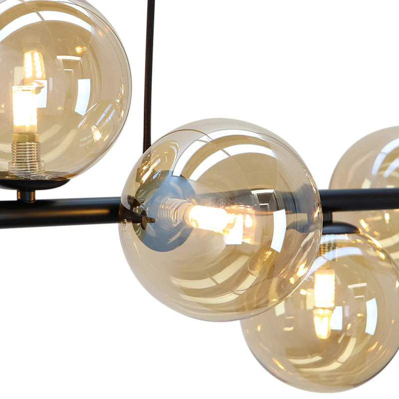 Roma - Hanglamp - Amber / Zwart - 7L