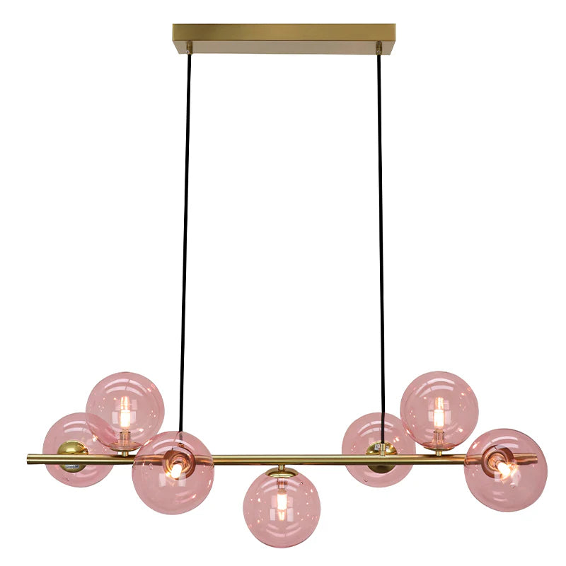 Roma - Hanglamp - Roze / Messing - 7L