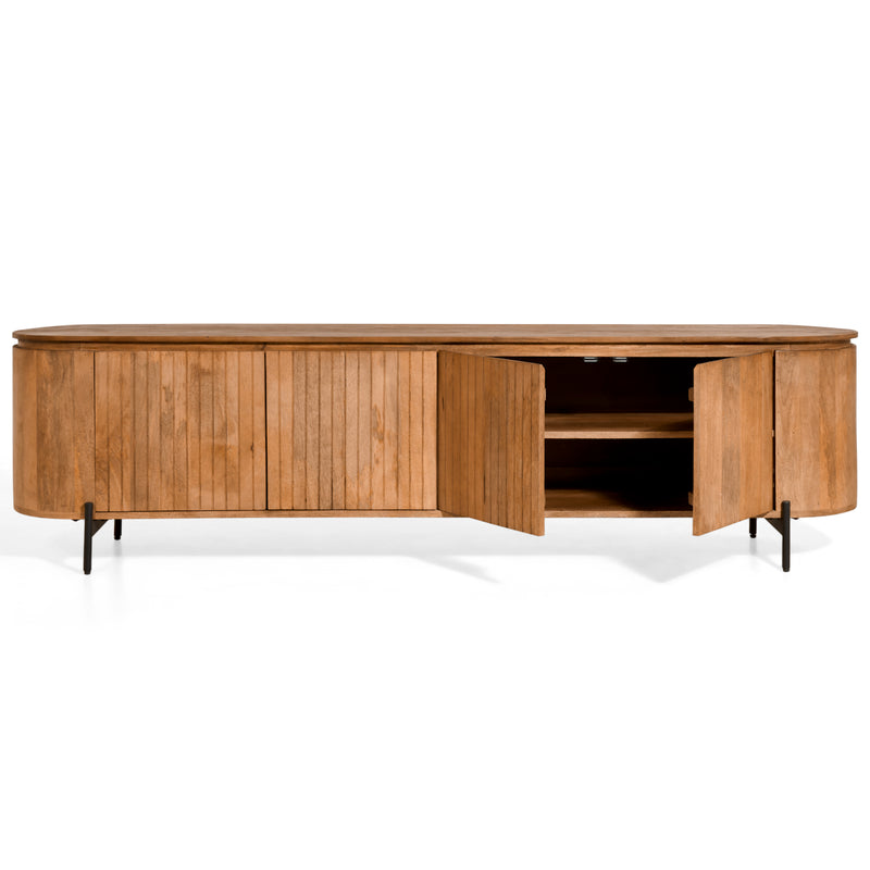 Japandi Tv-Meubel - Lichtbruin - 210cm