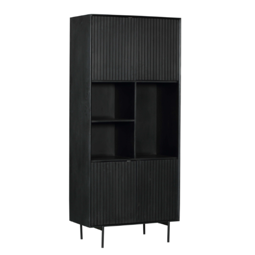 Vakkenkast Madison Zwart| 90 cm