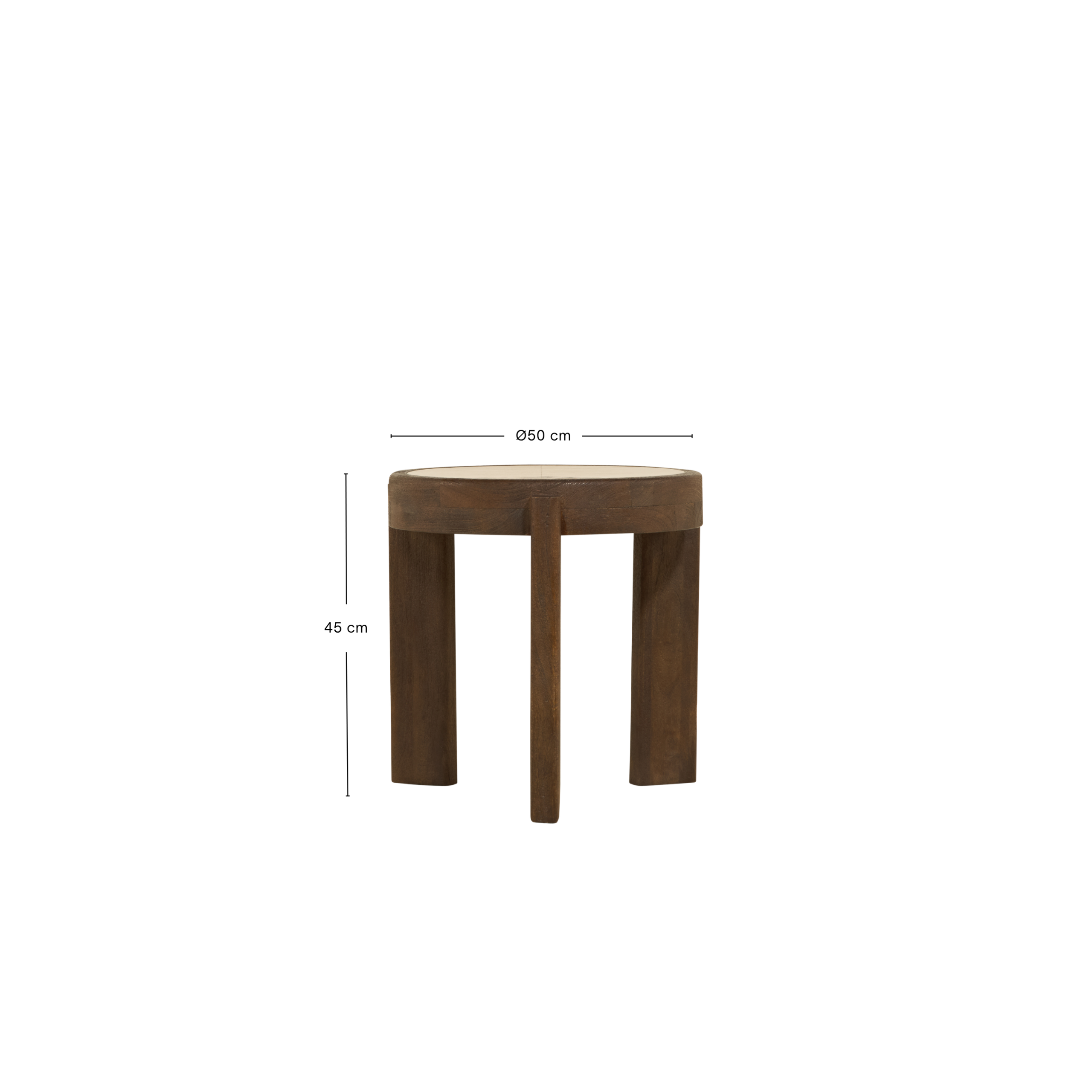 Bijzettafel Bora – Ø50cm Bruin