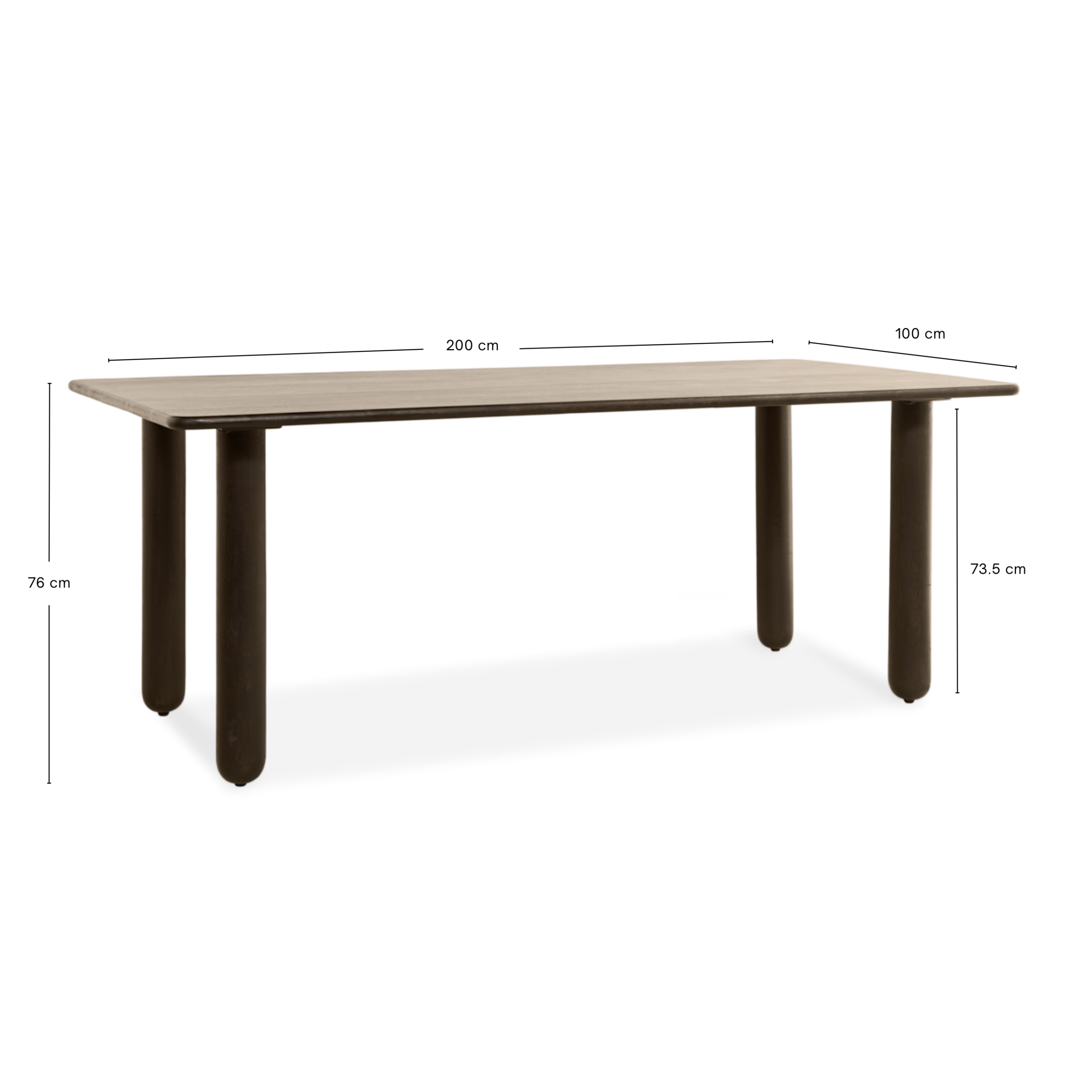 Eettafel Rondo – 220cm Donkerbruin