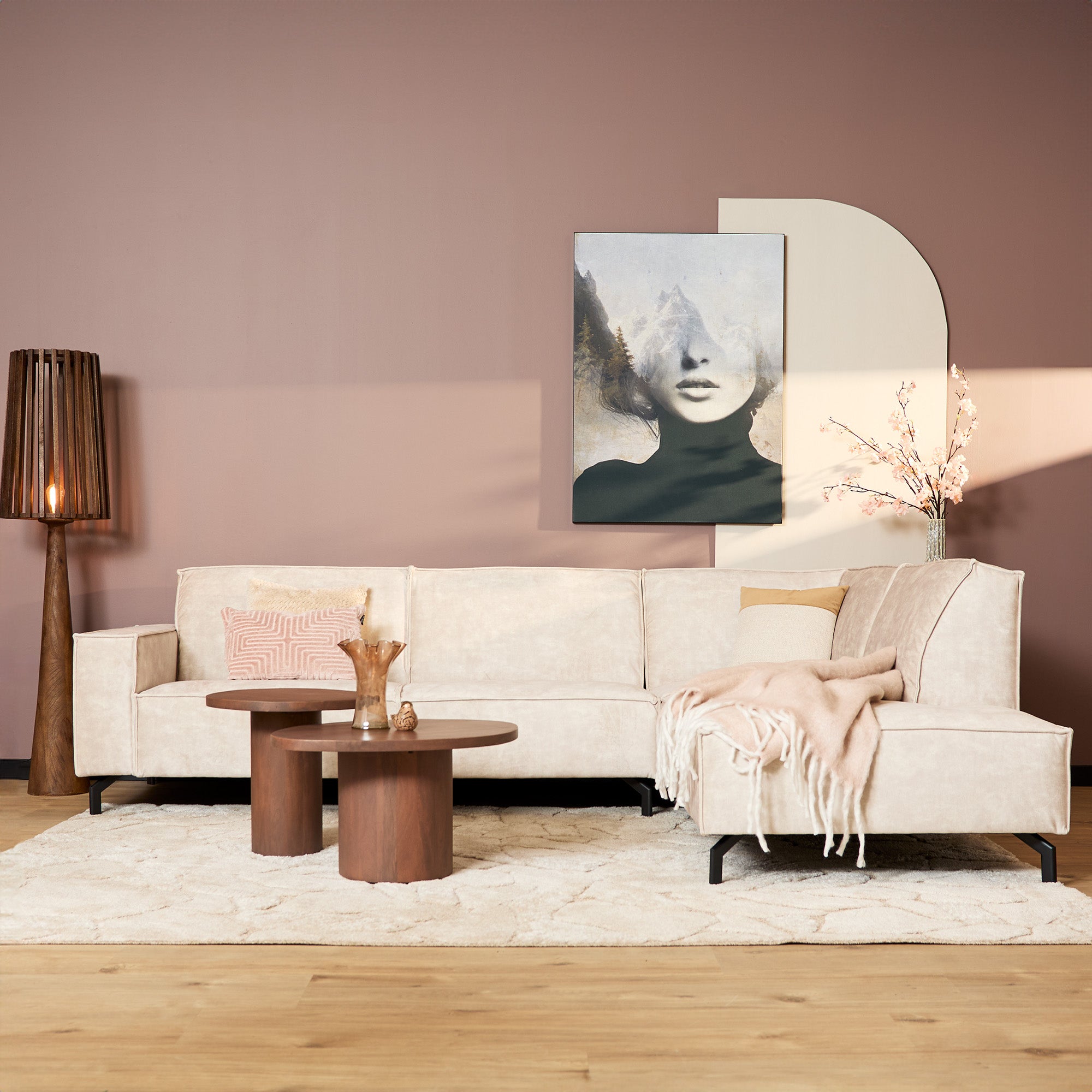 MySofa Floris| 2,5-zits + Divan Rechts | Velvet Beige