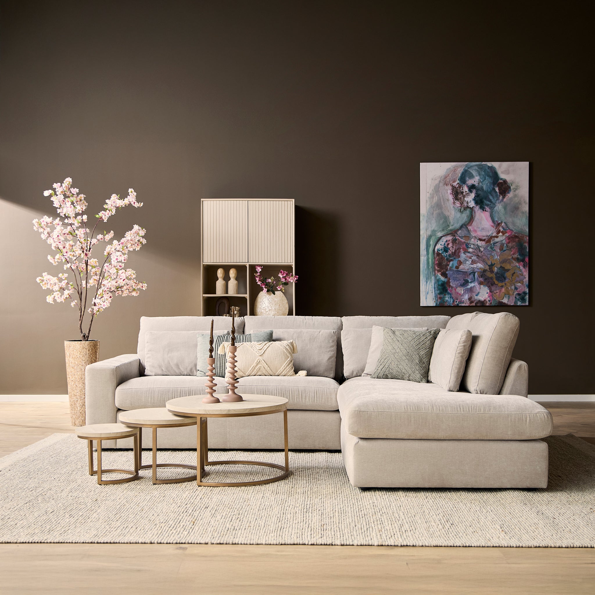 MijnSofa Jesse | 2,5-zits + Ottomane Rechts | Beige