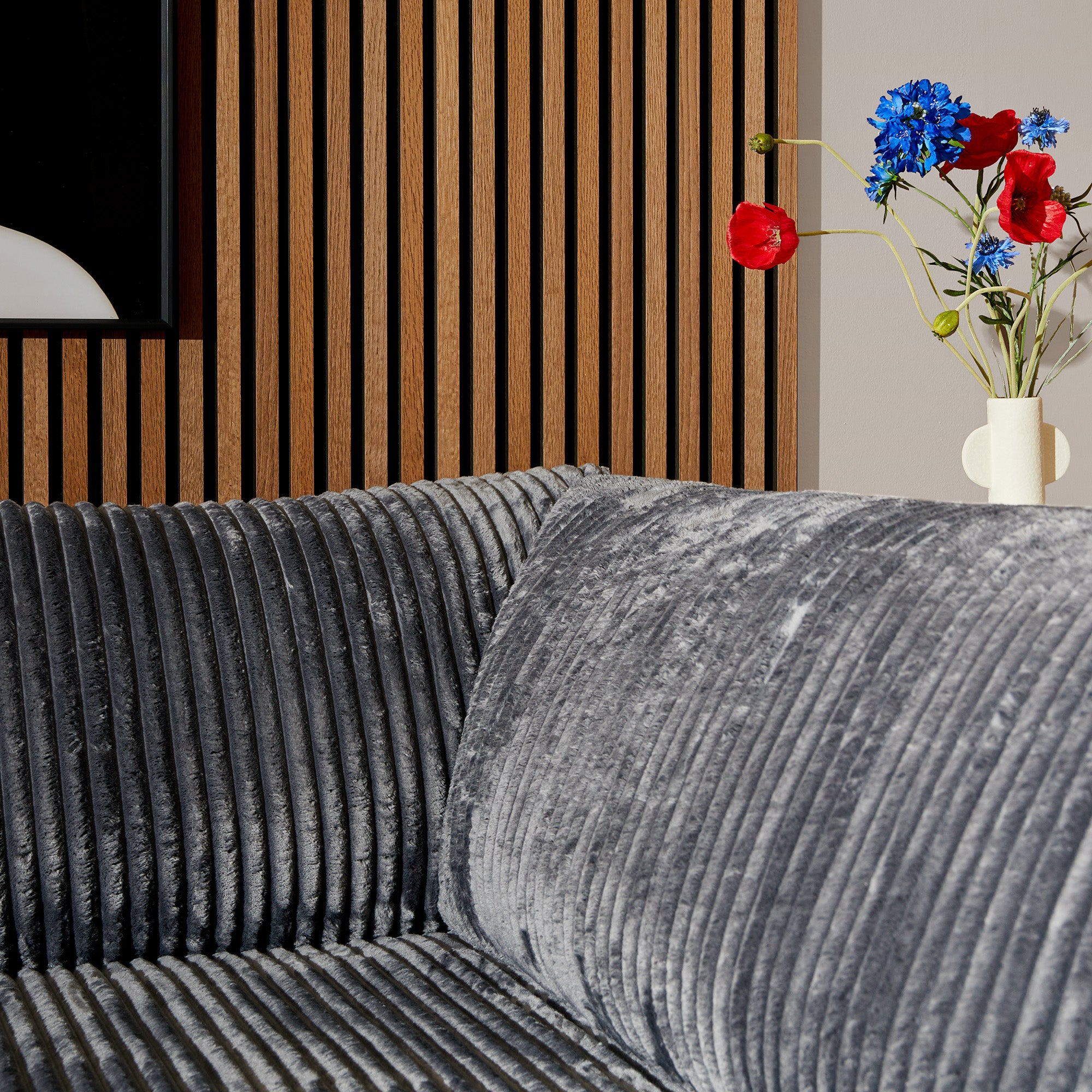 MijnSofa Teddy | Divan Links + 2,5 zits | Antraciet