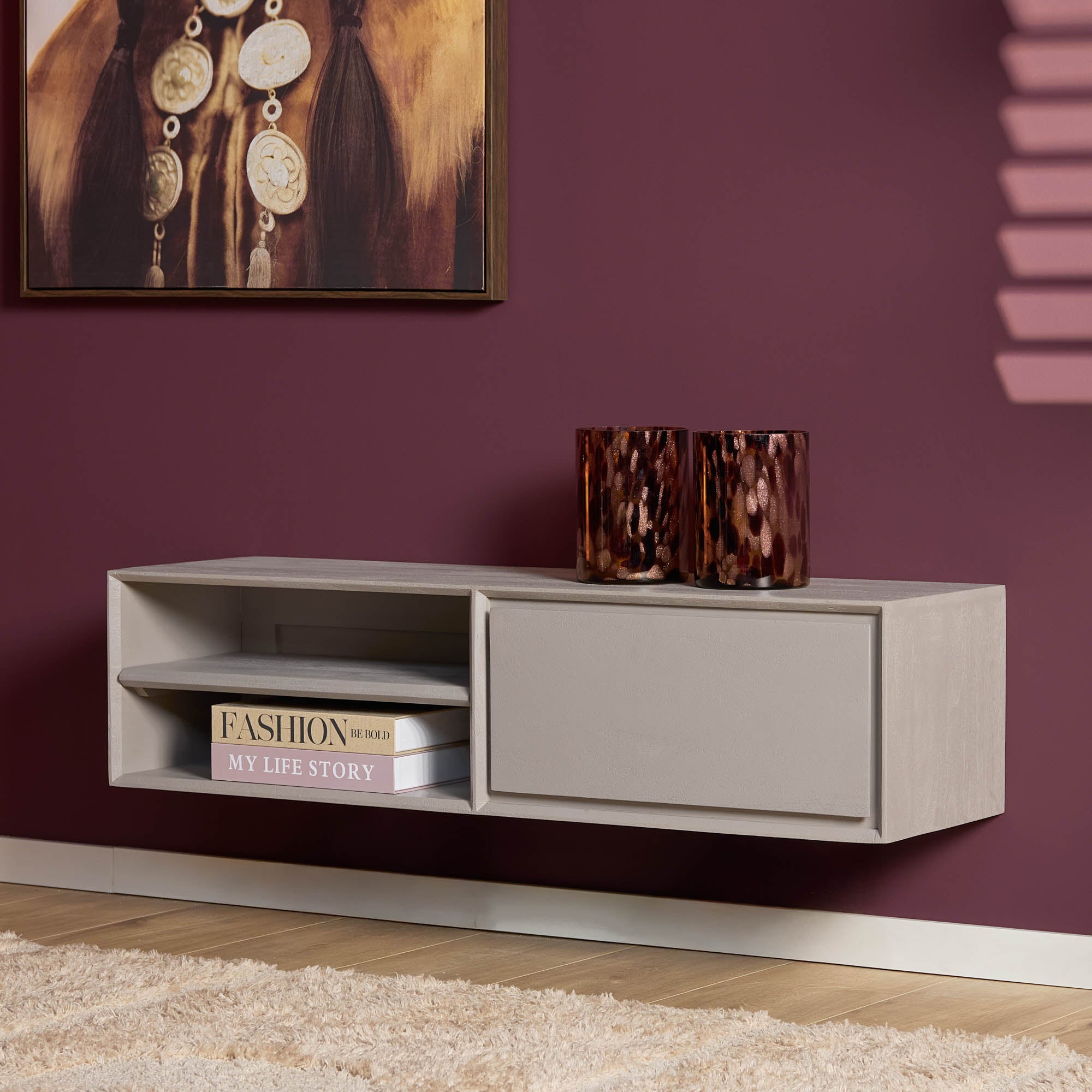Zwevend tv-meubel Ambiance Taupe | 120 cm