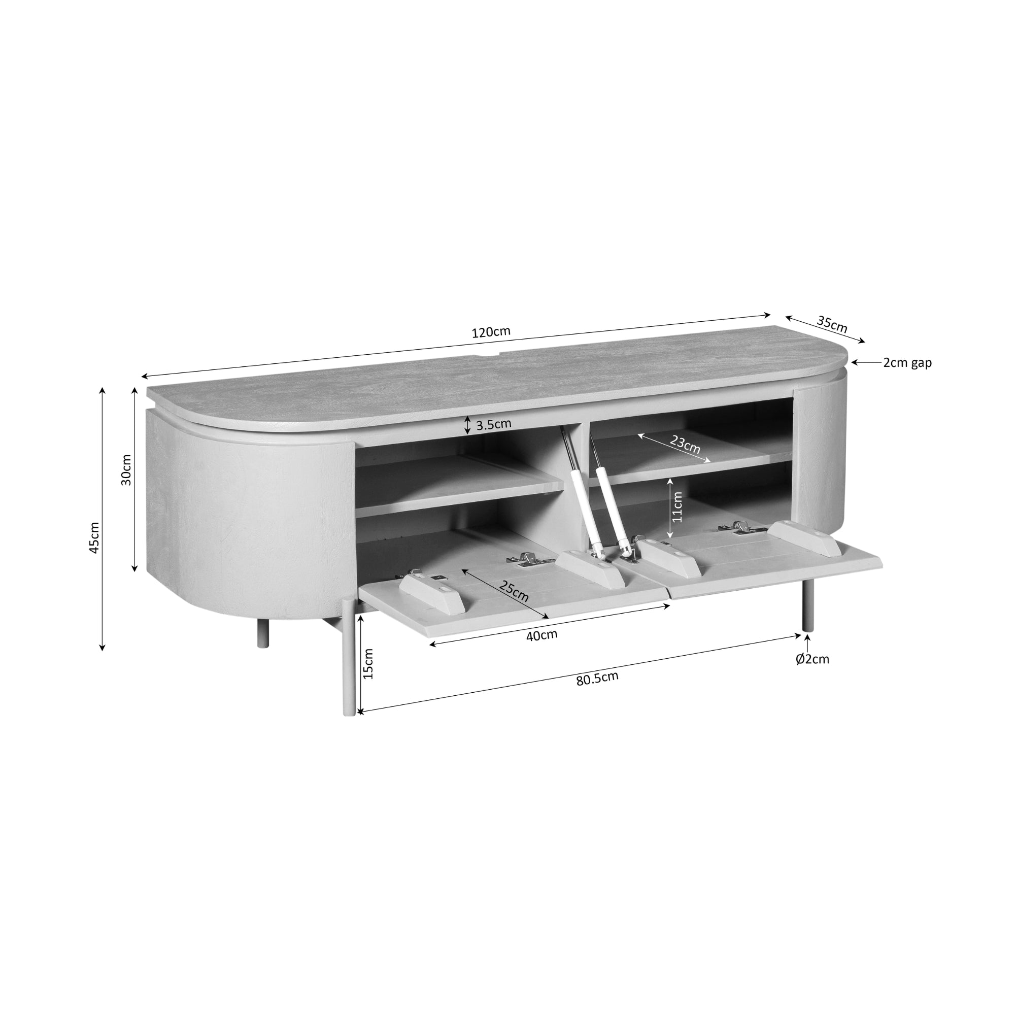 Tv-meubel Excellent Zand | 120 cm