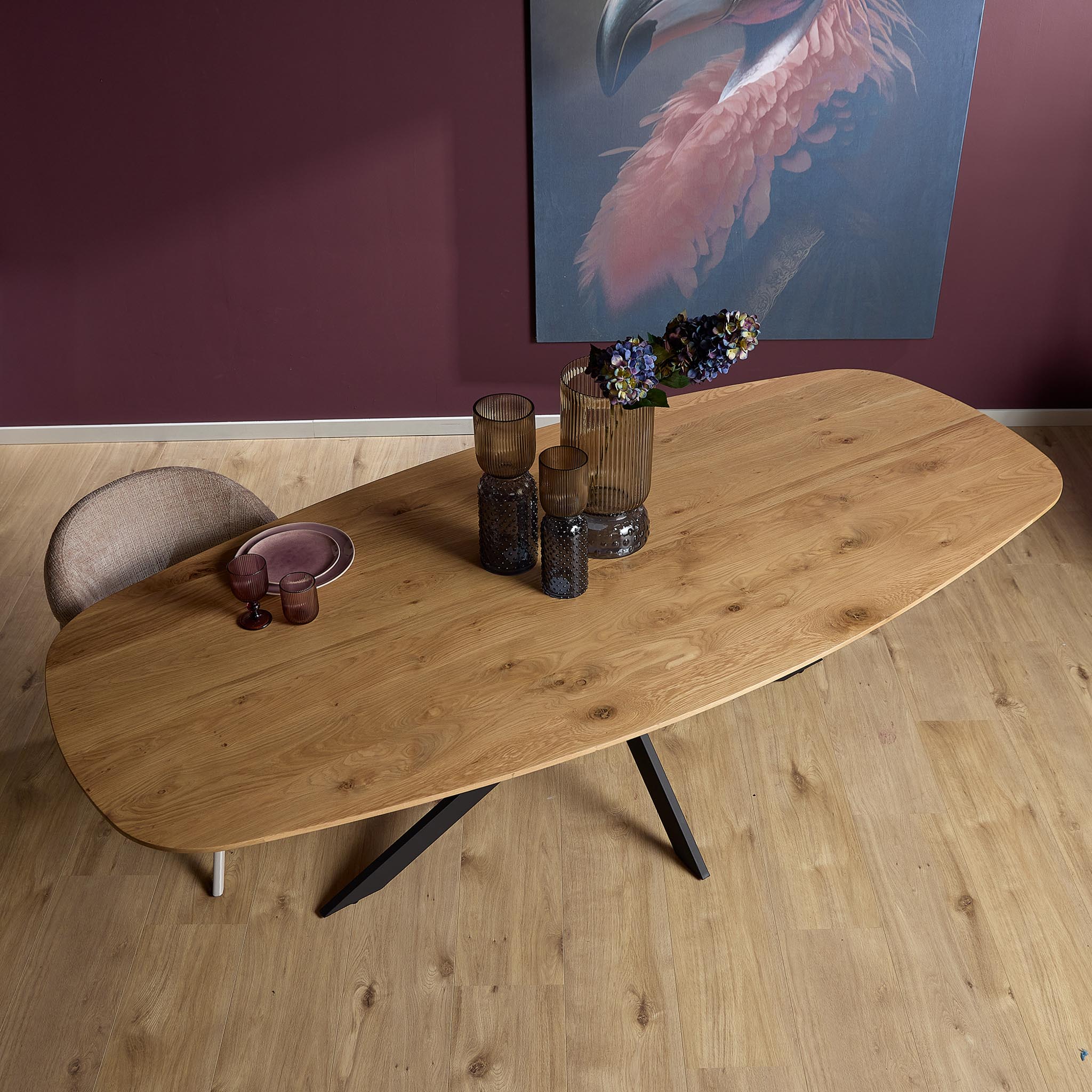 Eiken eettafel Ferris | Deens Ovaal 280 cm | Naturel