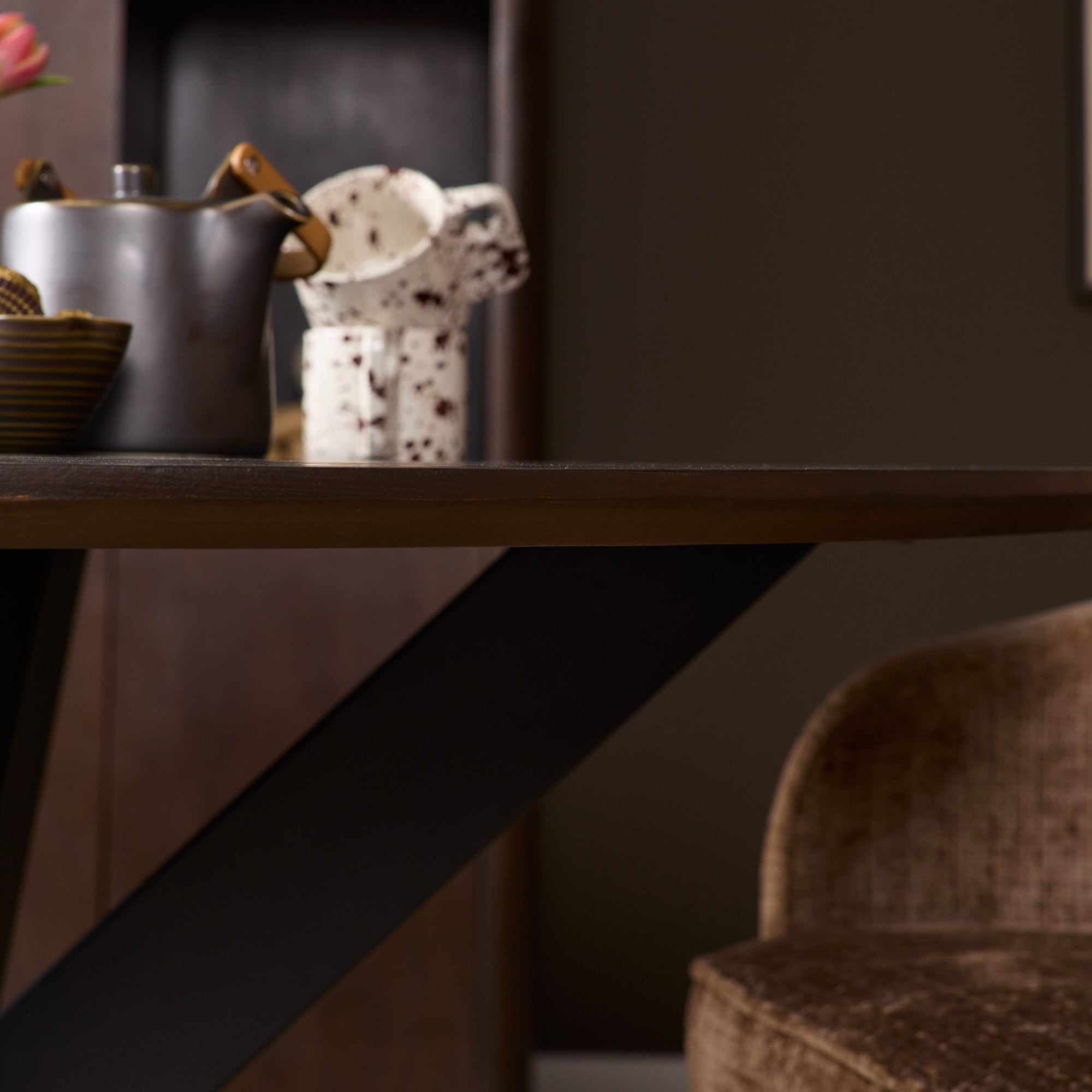Eiken eettafel Ferris | Rond 130 cm | Bruin