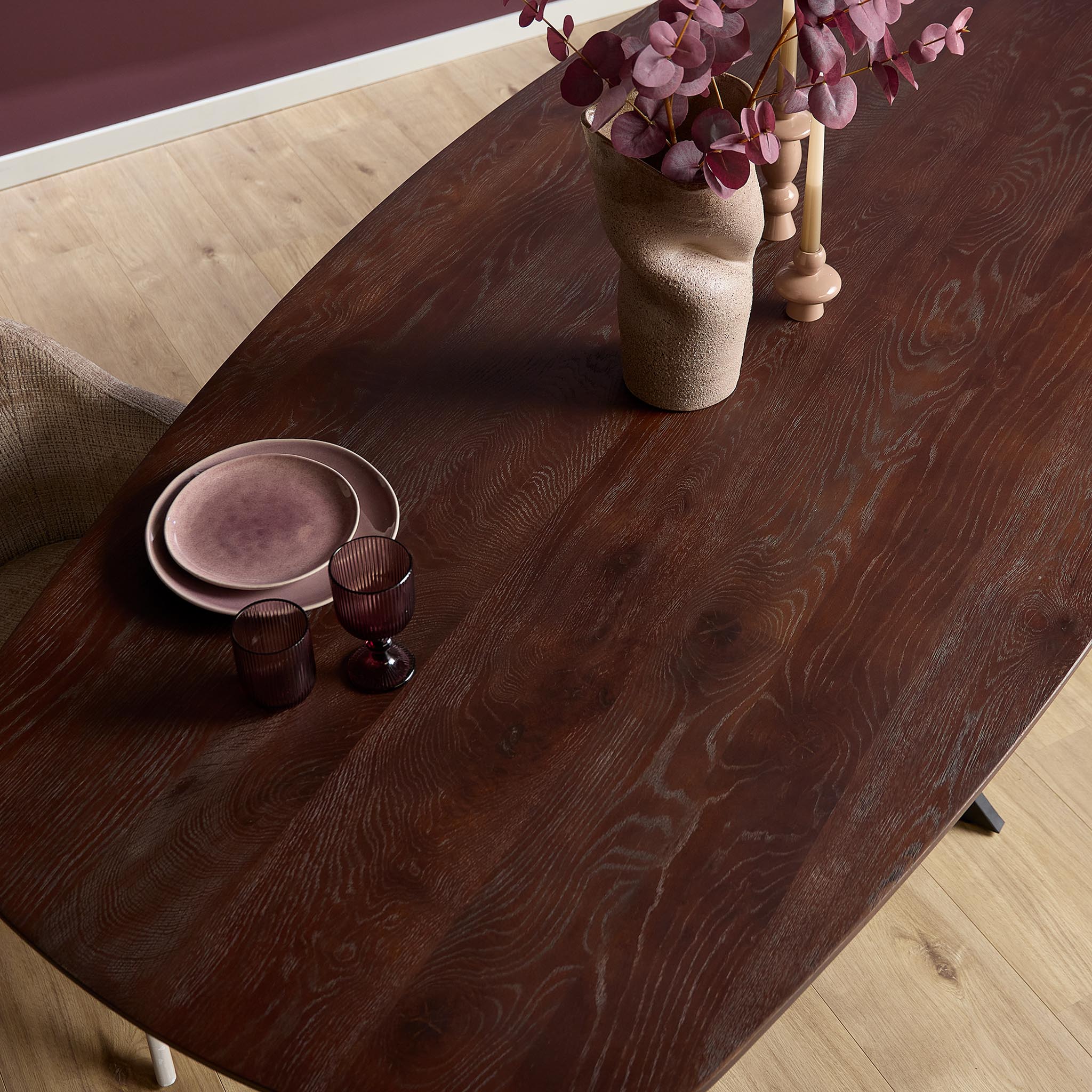 Eiken eettafel Ferris | Deens Ovaal 240 cm | Bruin