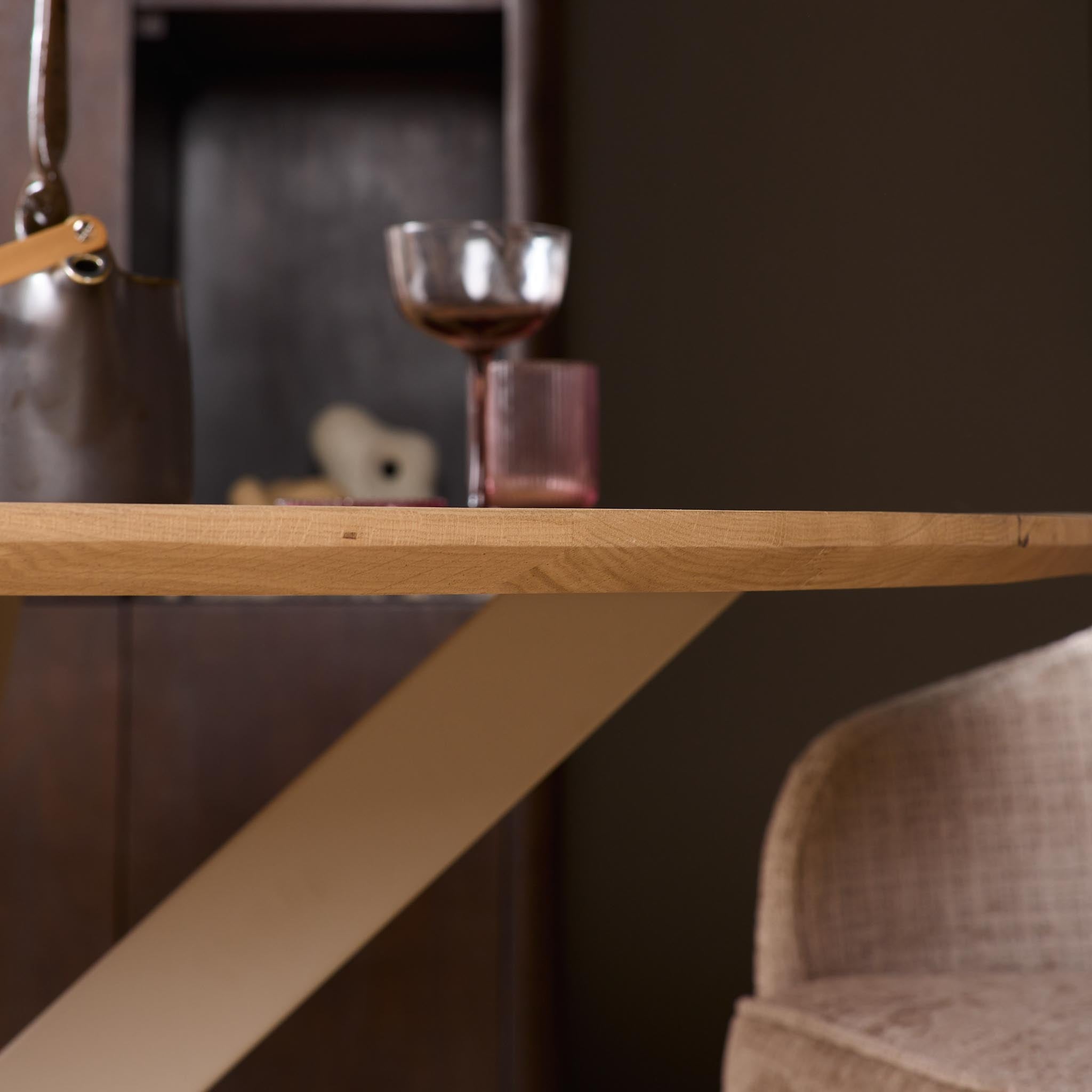 Eiken eettafel Ferris | Rond 110 cm | Naturel | Poot Sand