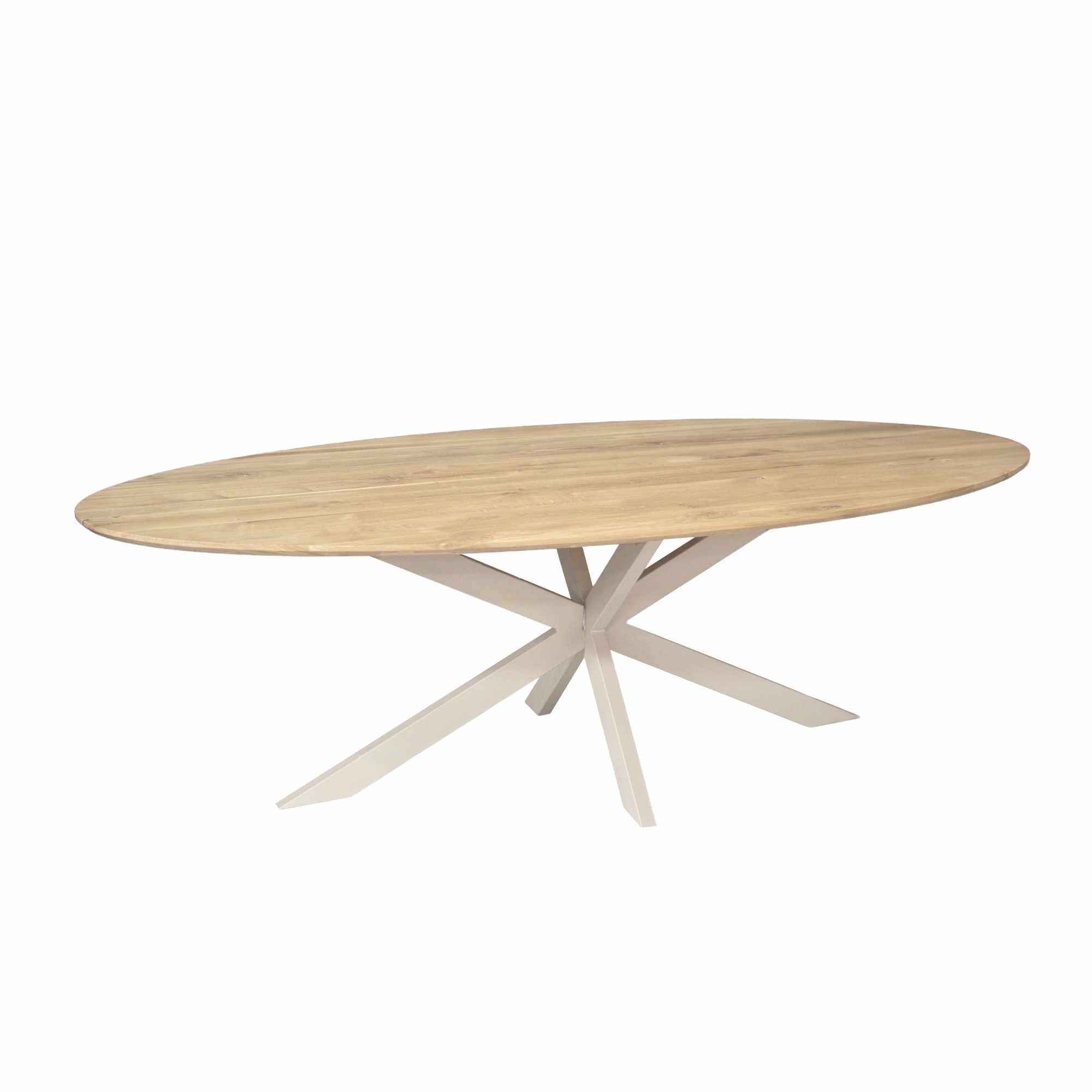 Eiken eettafel Ferris | Ovaal 280 cm | Naturel | Poot Sand