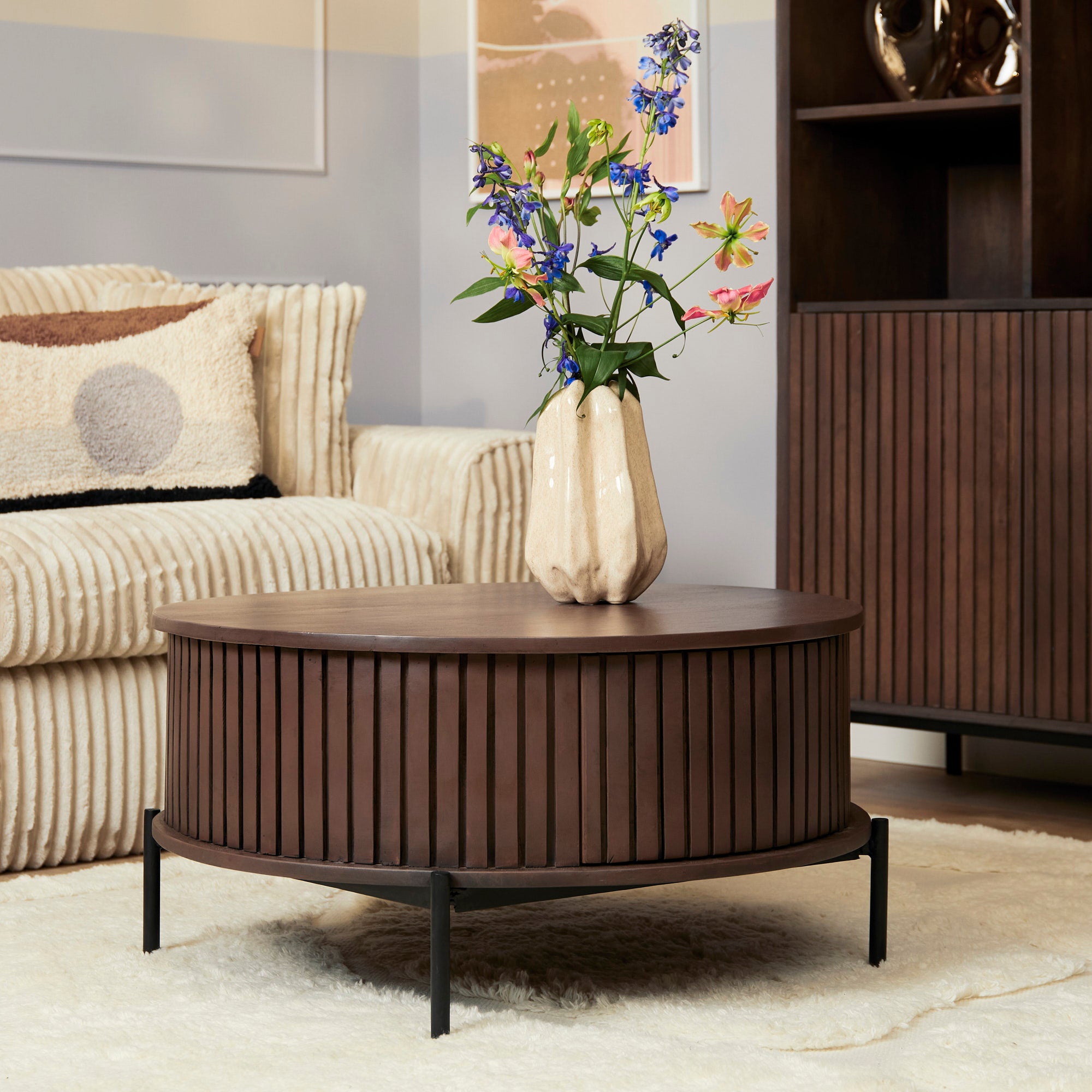 Salontafel Madison Bruin | 80 cm | Rond