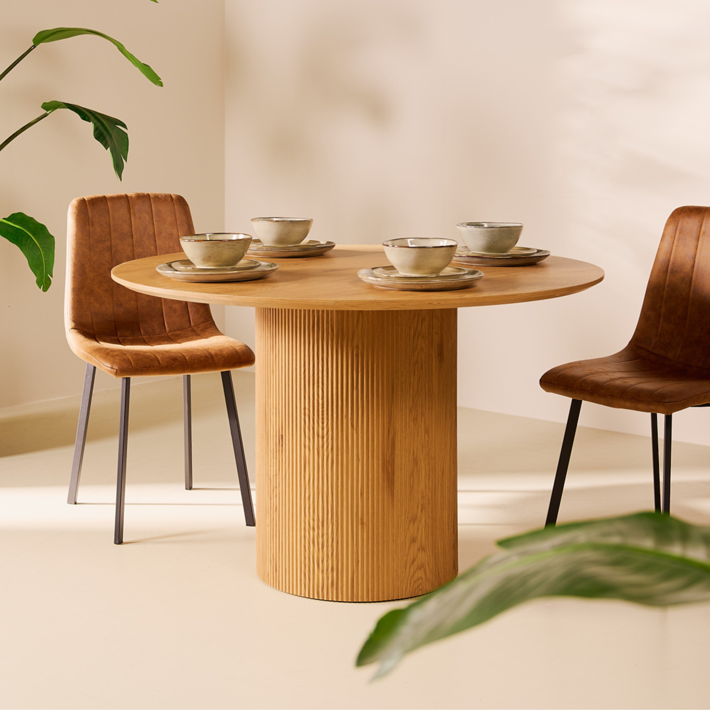 Eetkamerstoel Minsk - Microleder Cognac
