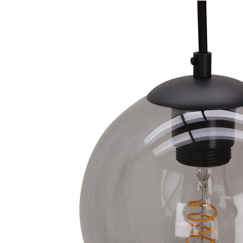 Luca - Hanglamp - Zwart / Grijs - 5L