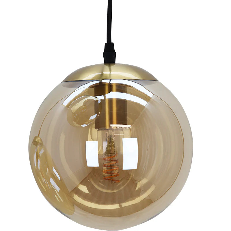 Lucio - Hanglamp - Amber / Zwart - 3L