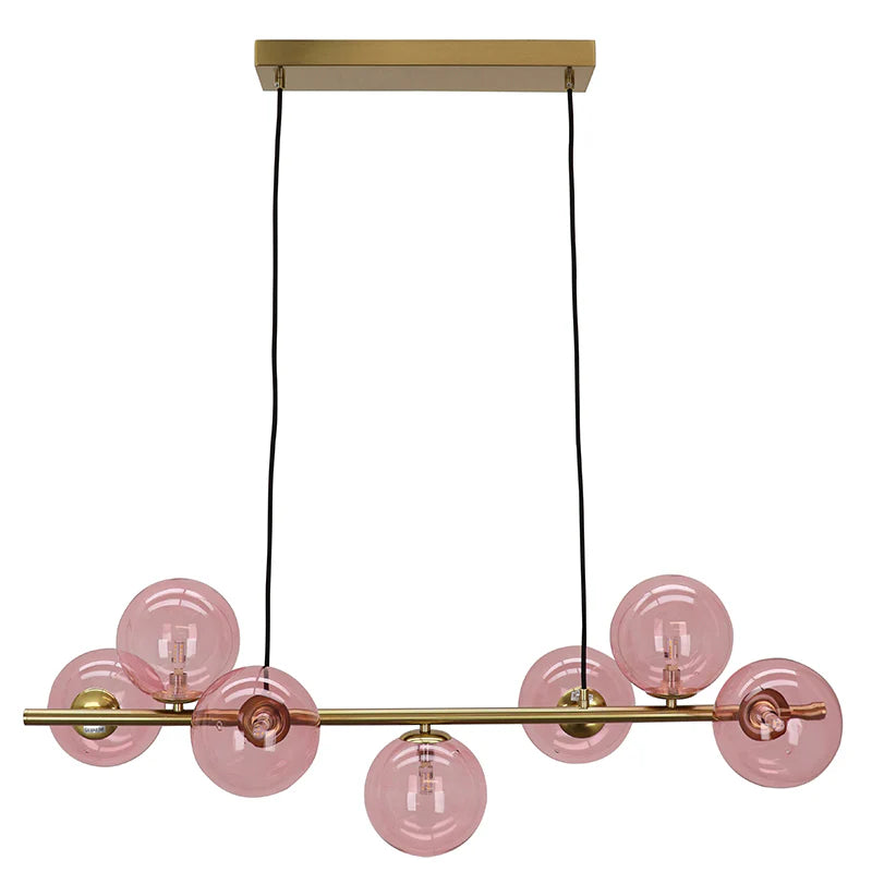 Roma - Hanglamp - Roze / Messing - 7L