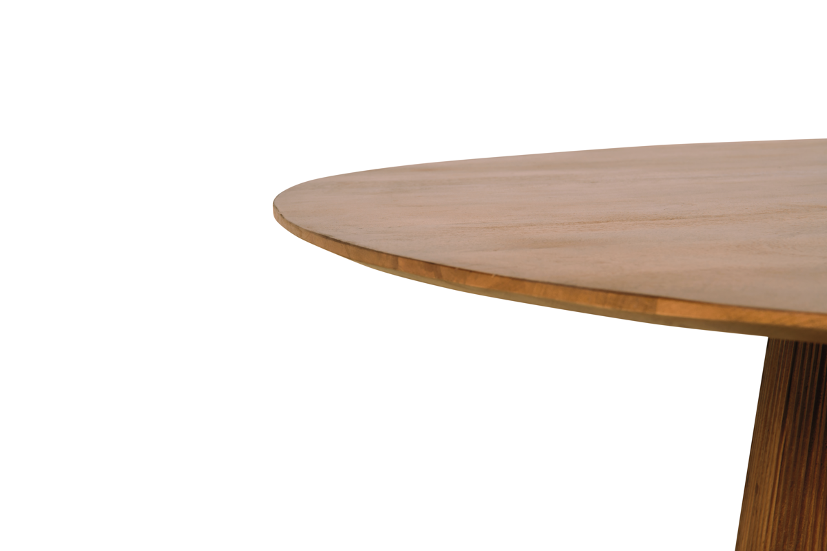 Japandi Eettafel Rond - Lichtbruin - Ø120cm