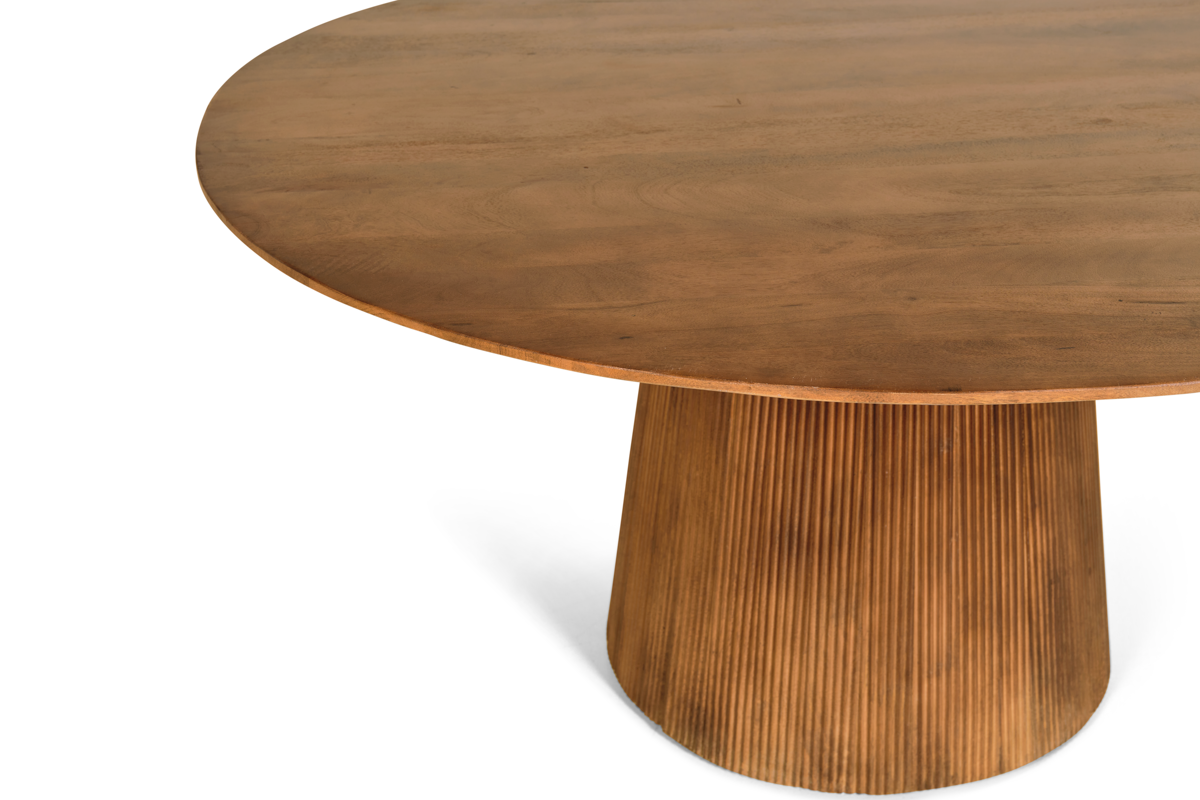 Japandi Eettafel Rond - Lichtbruin - Ø120cm