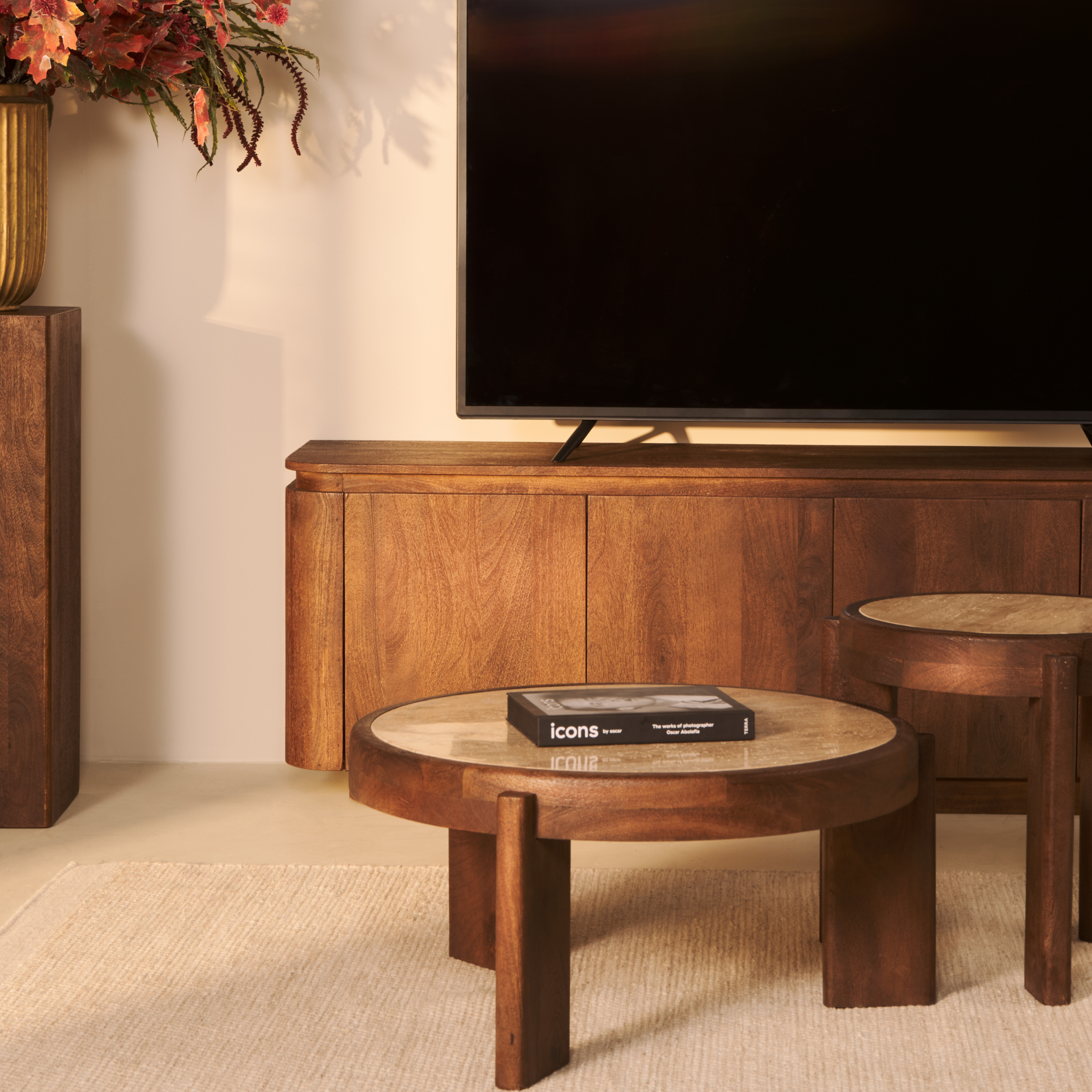 Salontafel Bora – Ø75cm Bruin