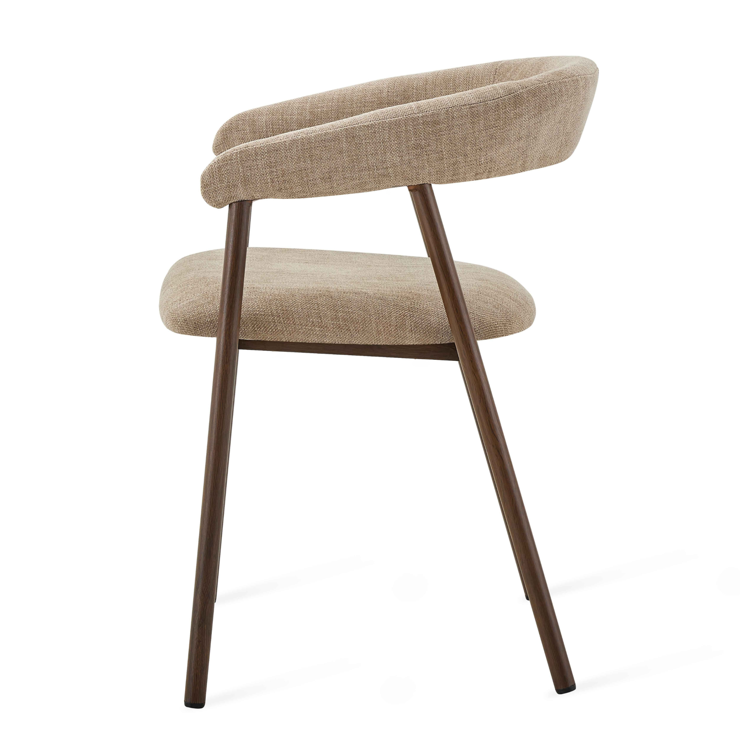 Eetkamerstoel Japandi - Taupe Walnoot