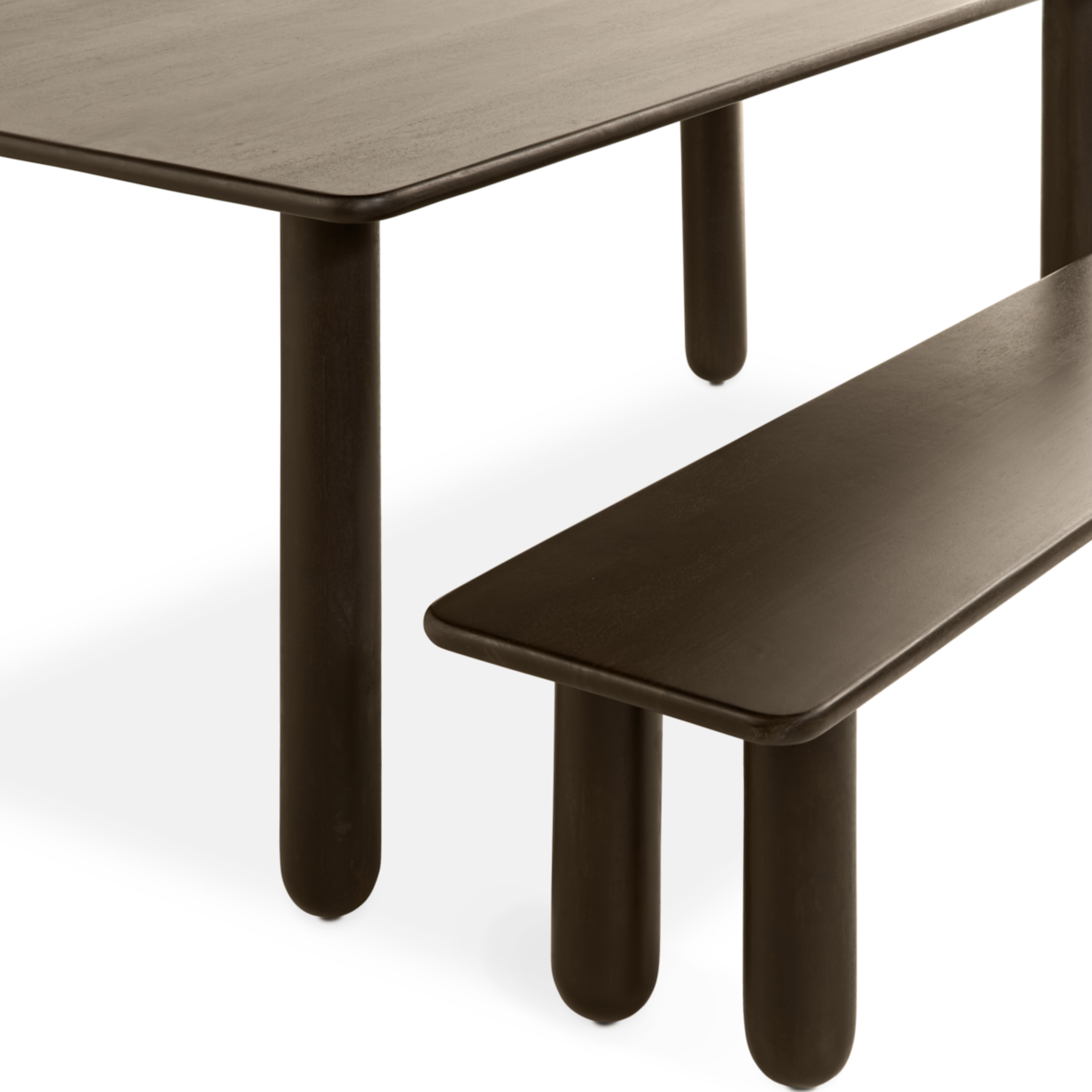 Eetbank Rondo – 220cm Donkerbruin