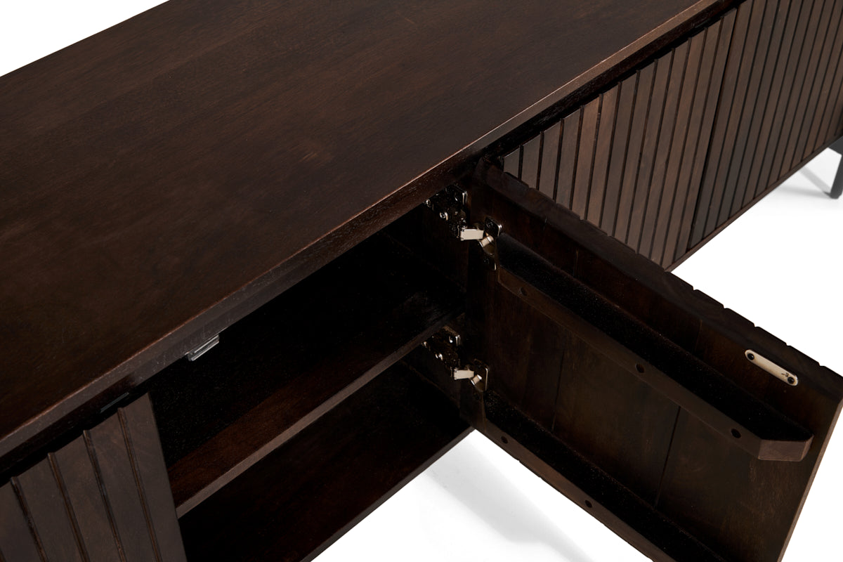 Japandi Tv-Meubel - Bruin - 210cm