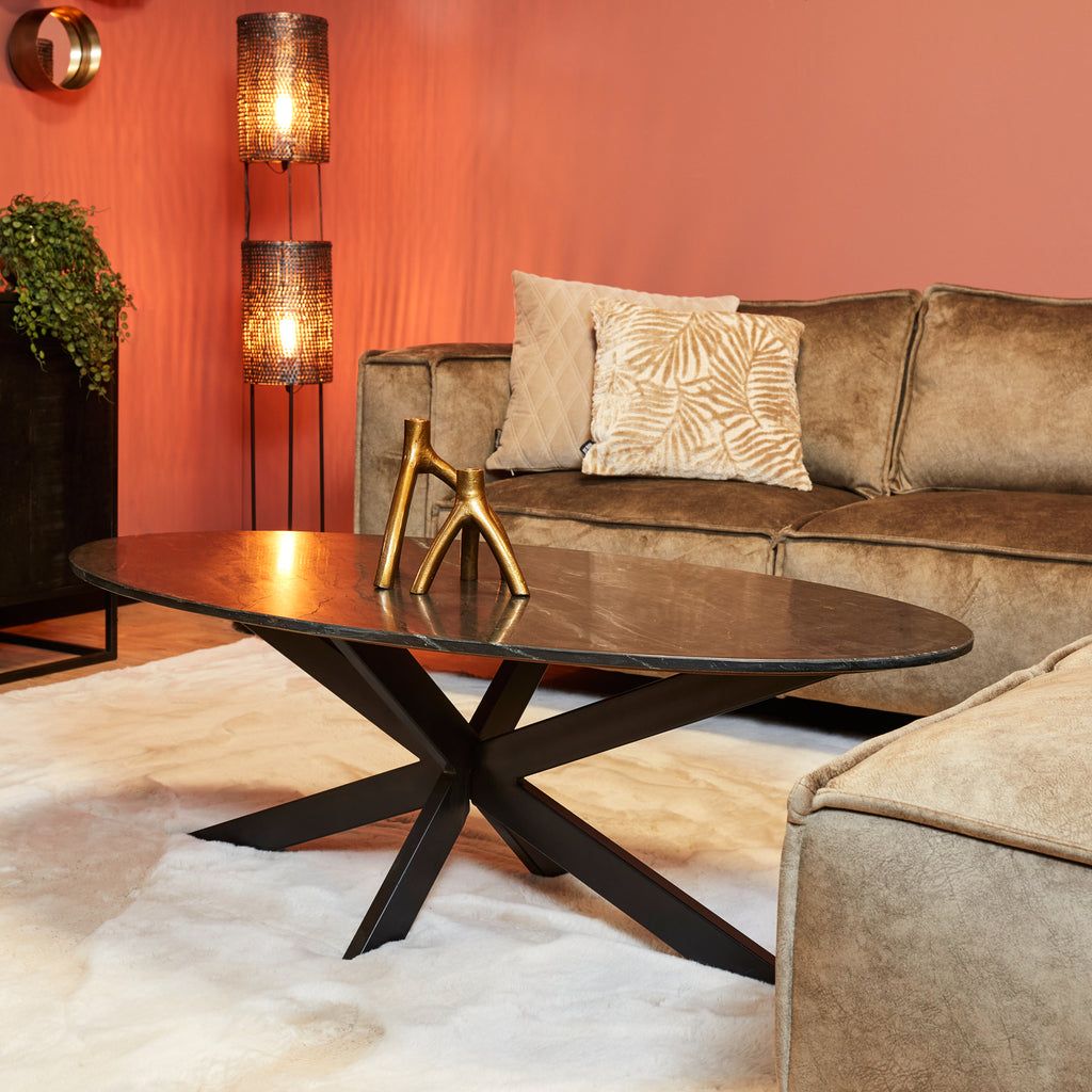 Salontafel Faye | Ovaal | Zwart marmer - Dbmeubels