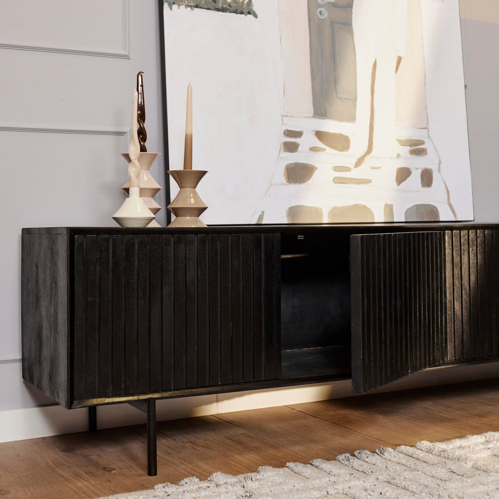 Tv meubel Madison Zwart | 210 cm - Dbmeubels
