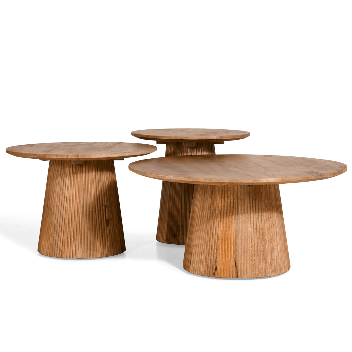 Japandi Bijzettafel - Lichtbruin - Ø50cm