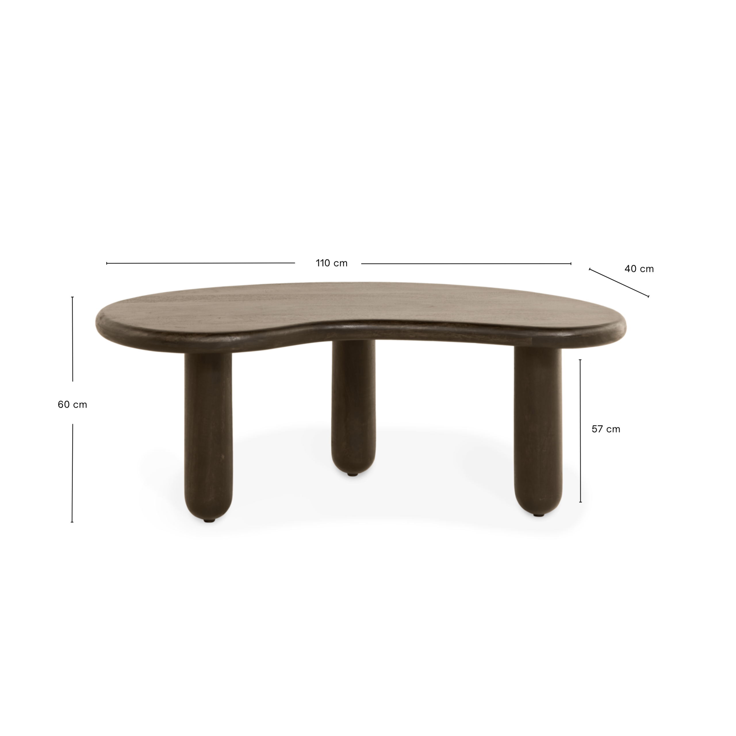 Salontafel Rondo – 110cm Donkerbruin