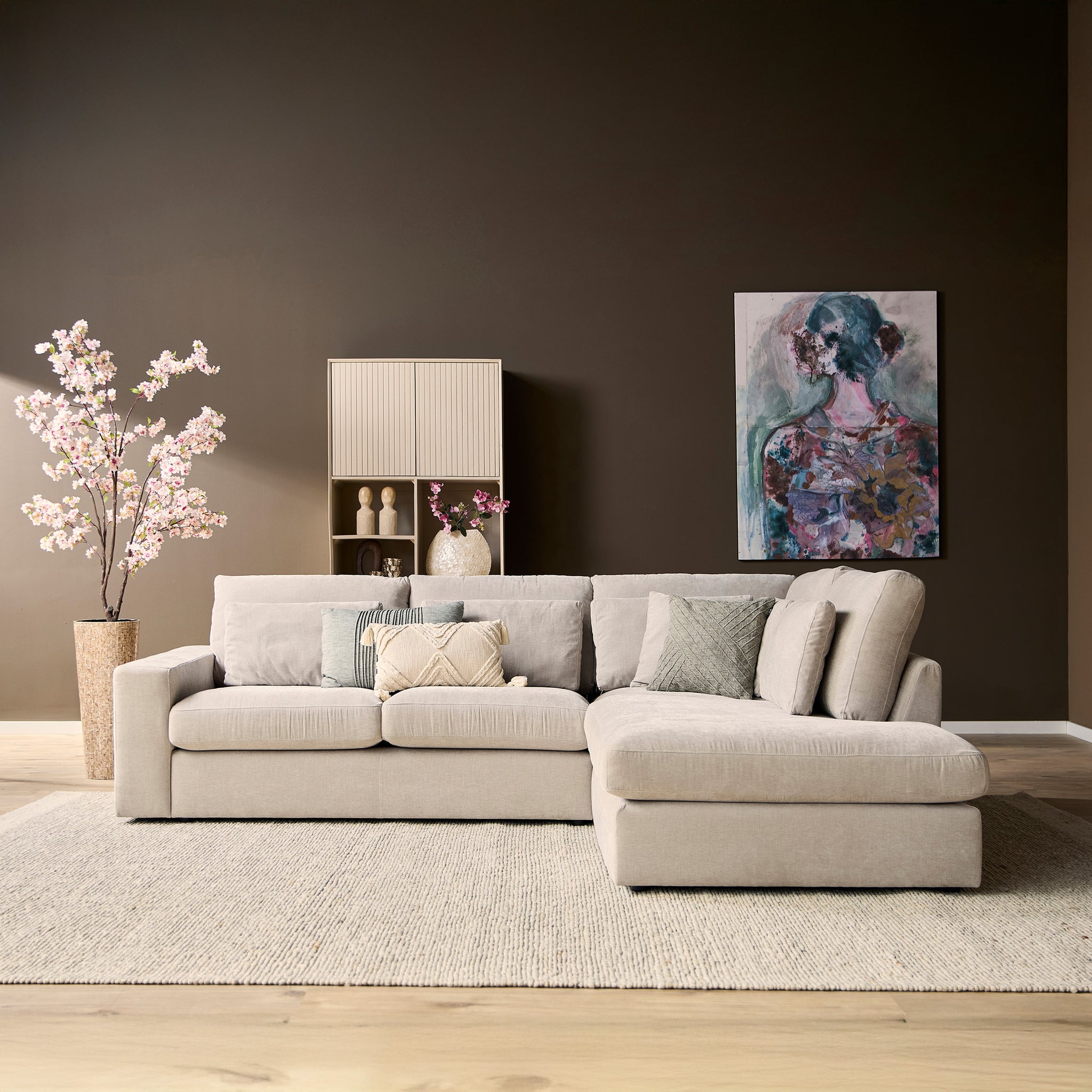 MijnSofa Jesse | 2,5-zits + Ottomane Rechts | Beige