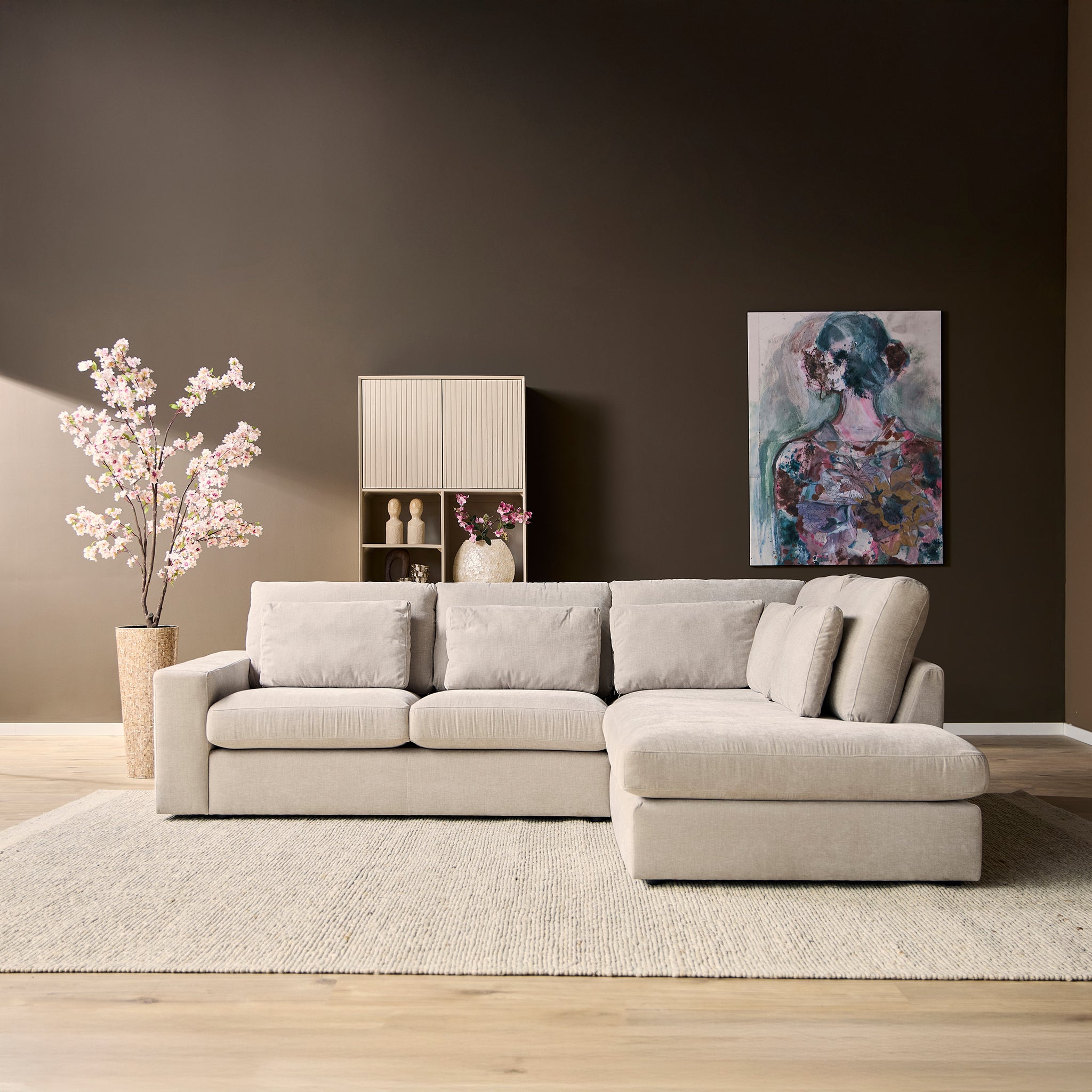 MijnSofa Jesse | 2,5-zits + Ottomane Rechts | Beige