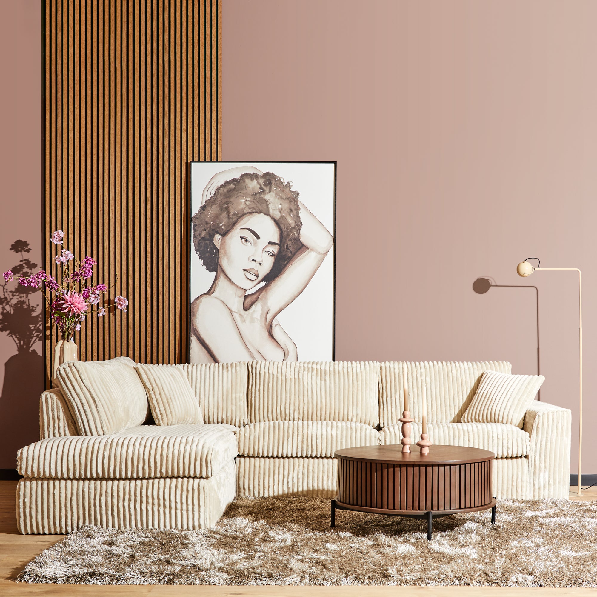 MijnSofa Teddy | Divan Links + 2,5 zits | Beige