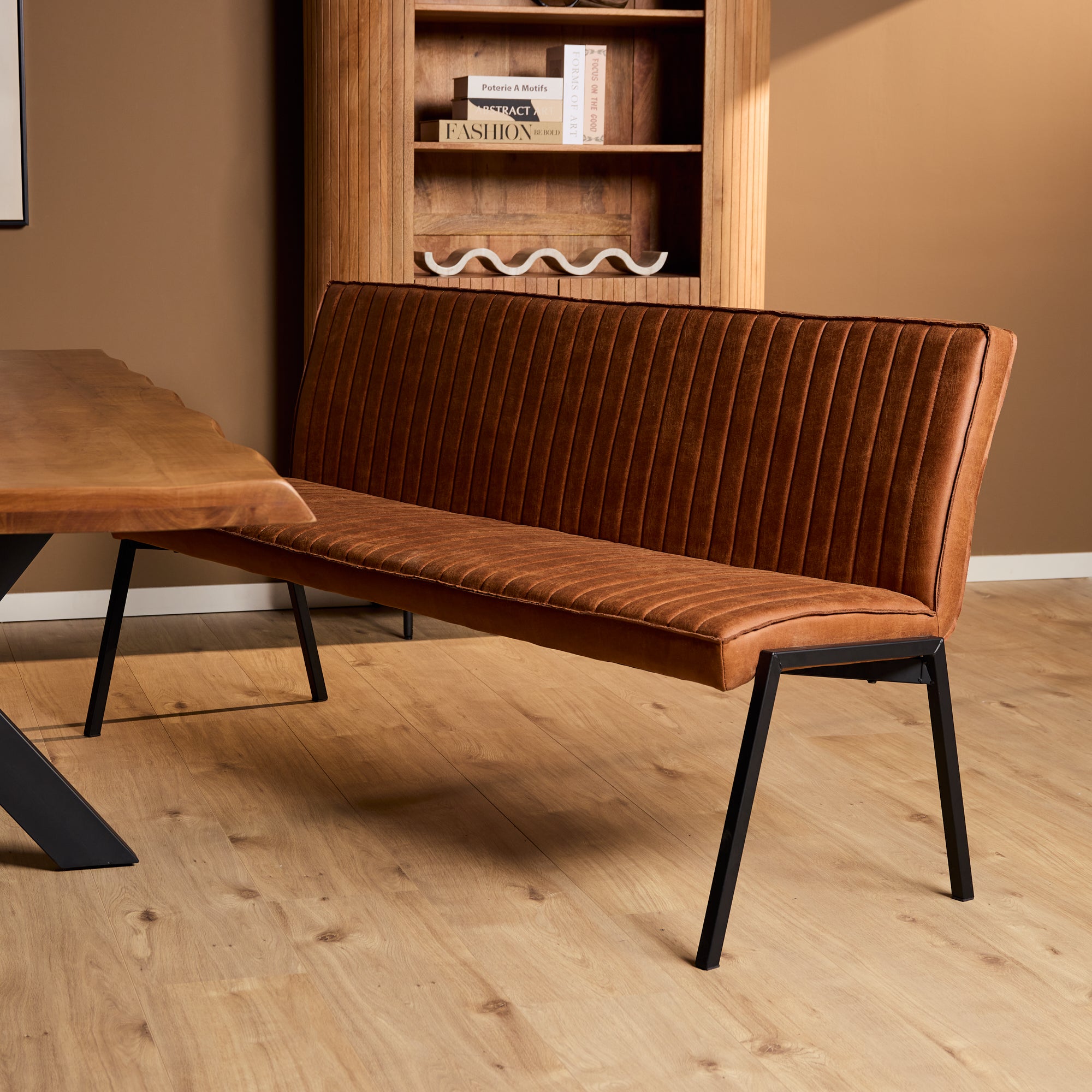 Eetkamerbank Tivoli Bull | 185 cm | Cognac