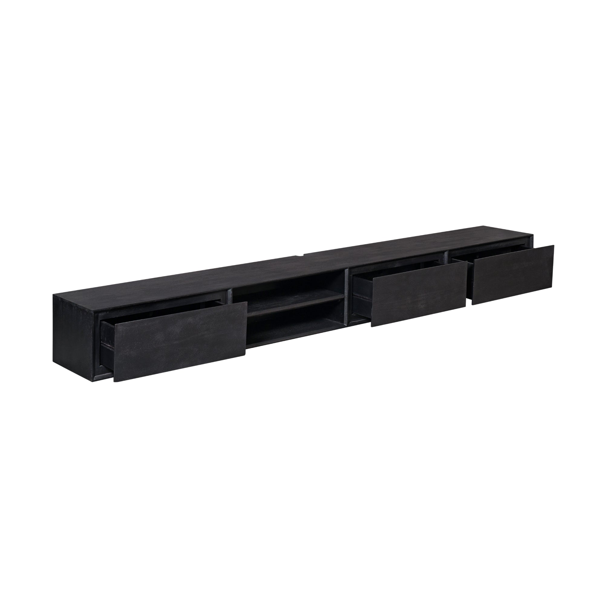 Zwevend tv-meubel Ambiance Zwart | 280 cm