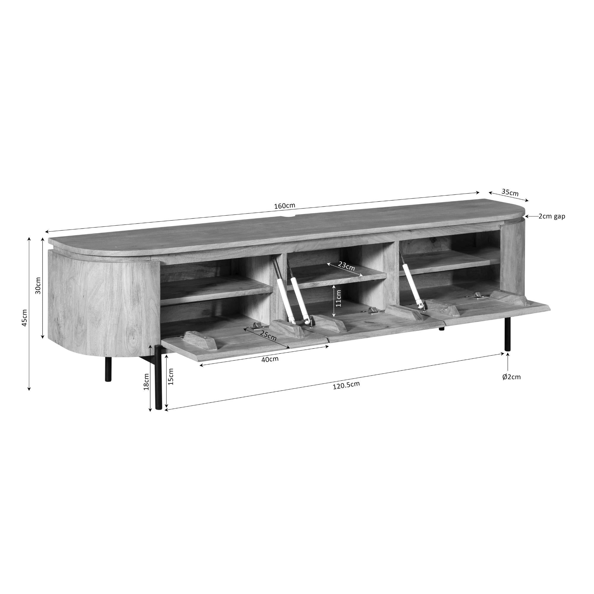 Tv-meubel Excellent Naturel | 160 cm
