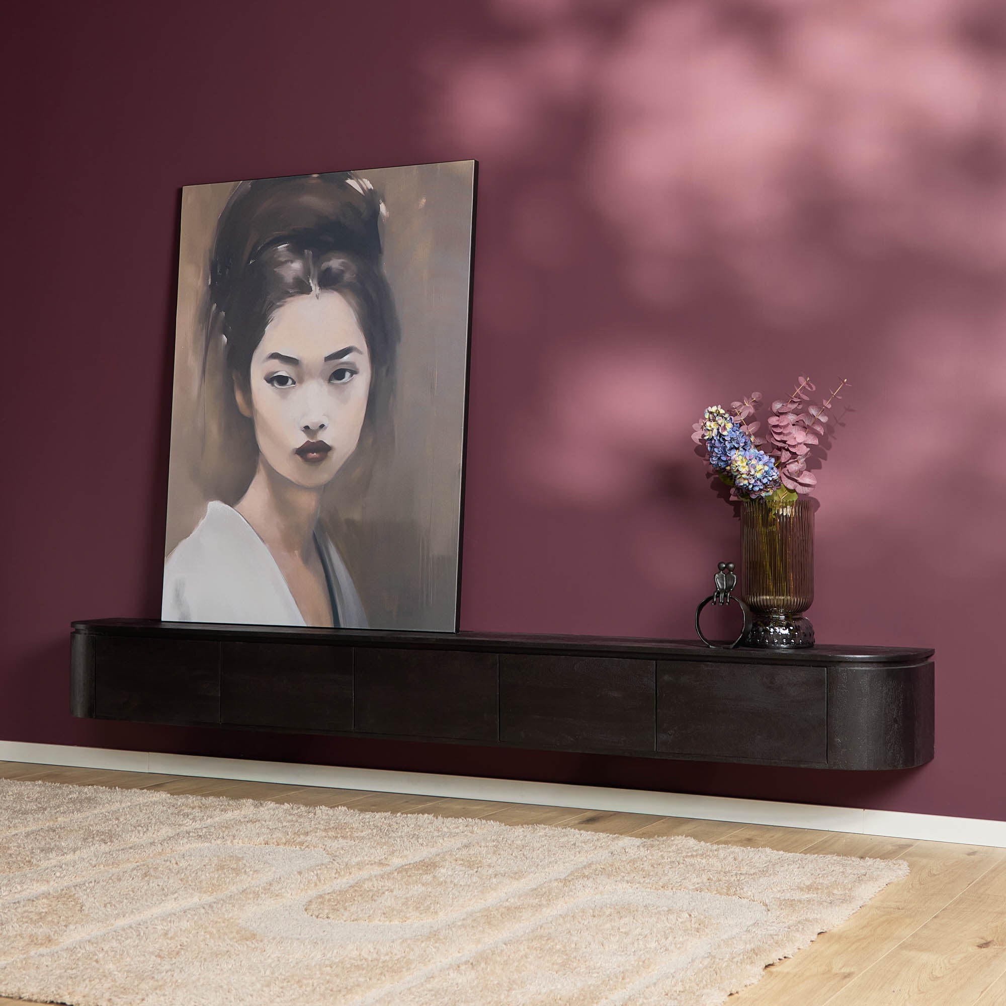 Tv-meubel Excellent Zwart | 280 cm