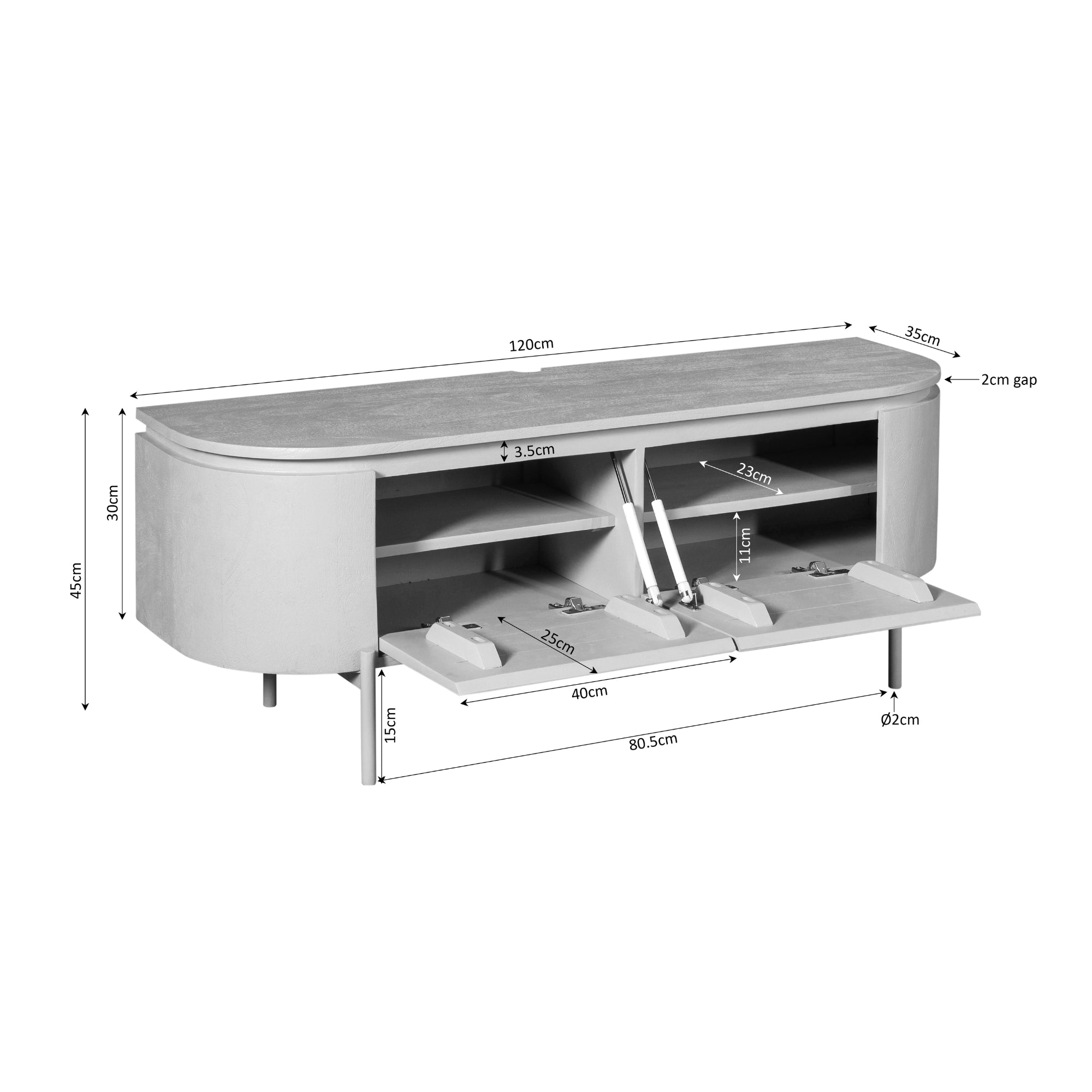Tv-meubel Excellent Taupe | 120 cm