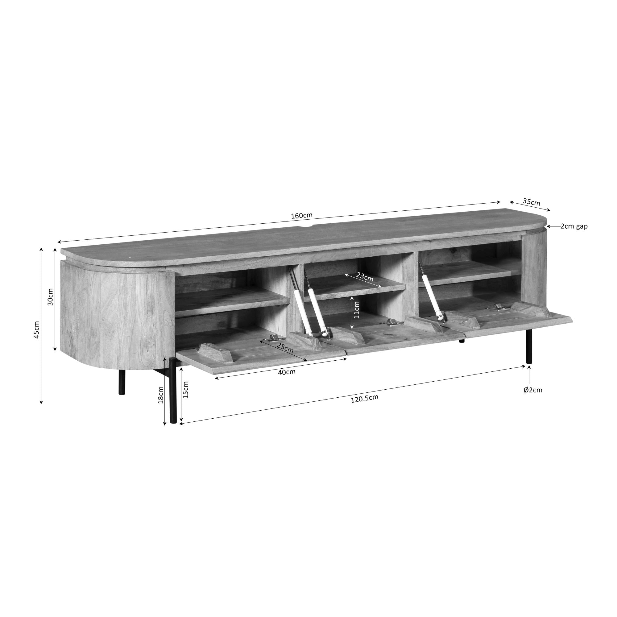 Tv-meubel Excellent taupe | 160 cm
