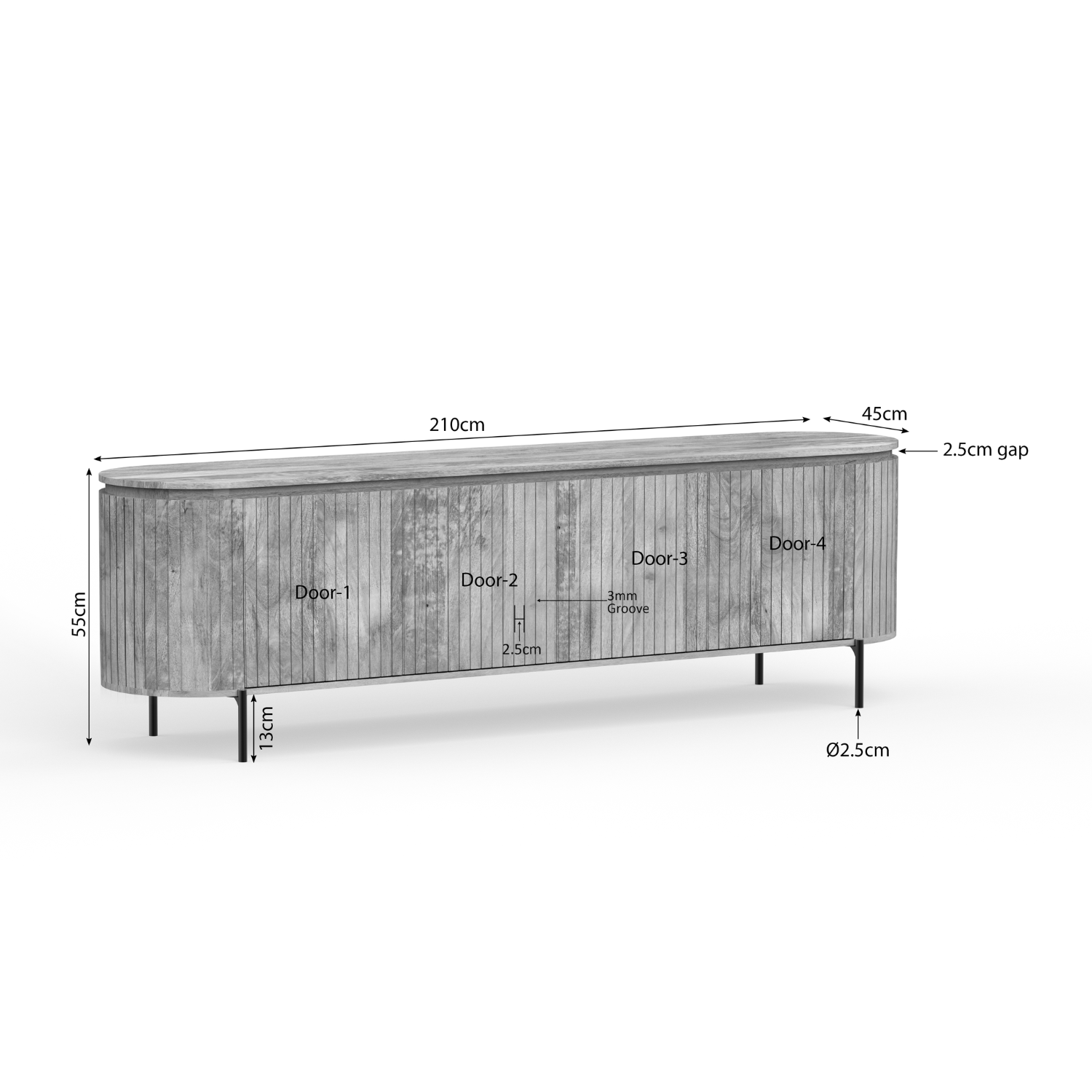 Tv-meubel Solana | 210 cm | Naturel