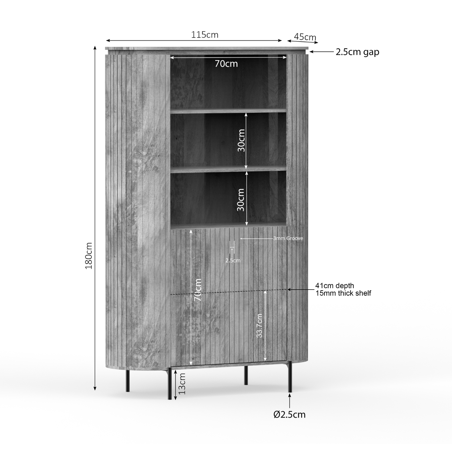 Wandkast Solana | 180 cm | Naturel