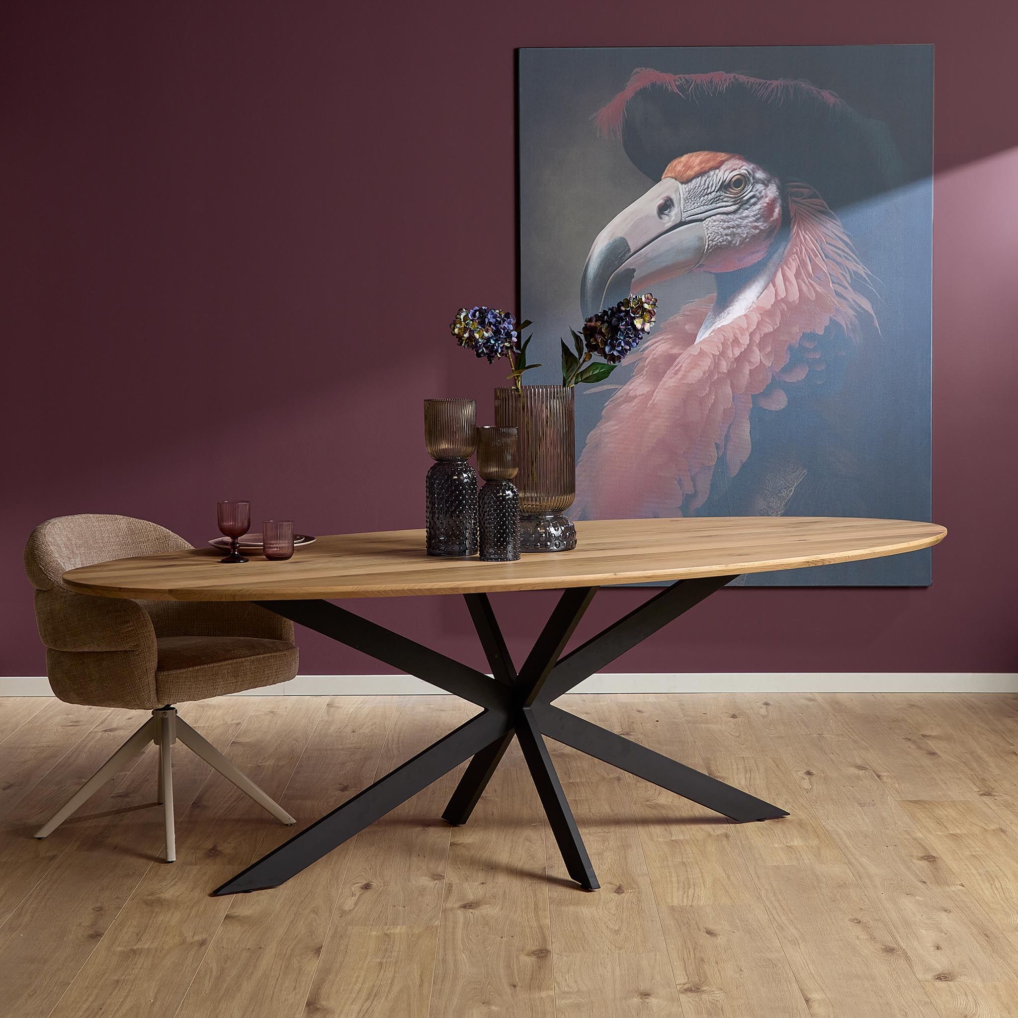 Eiken eettafel Ferris | Ovaal 280 cm | Naturel